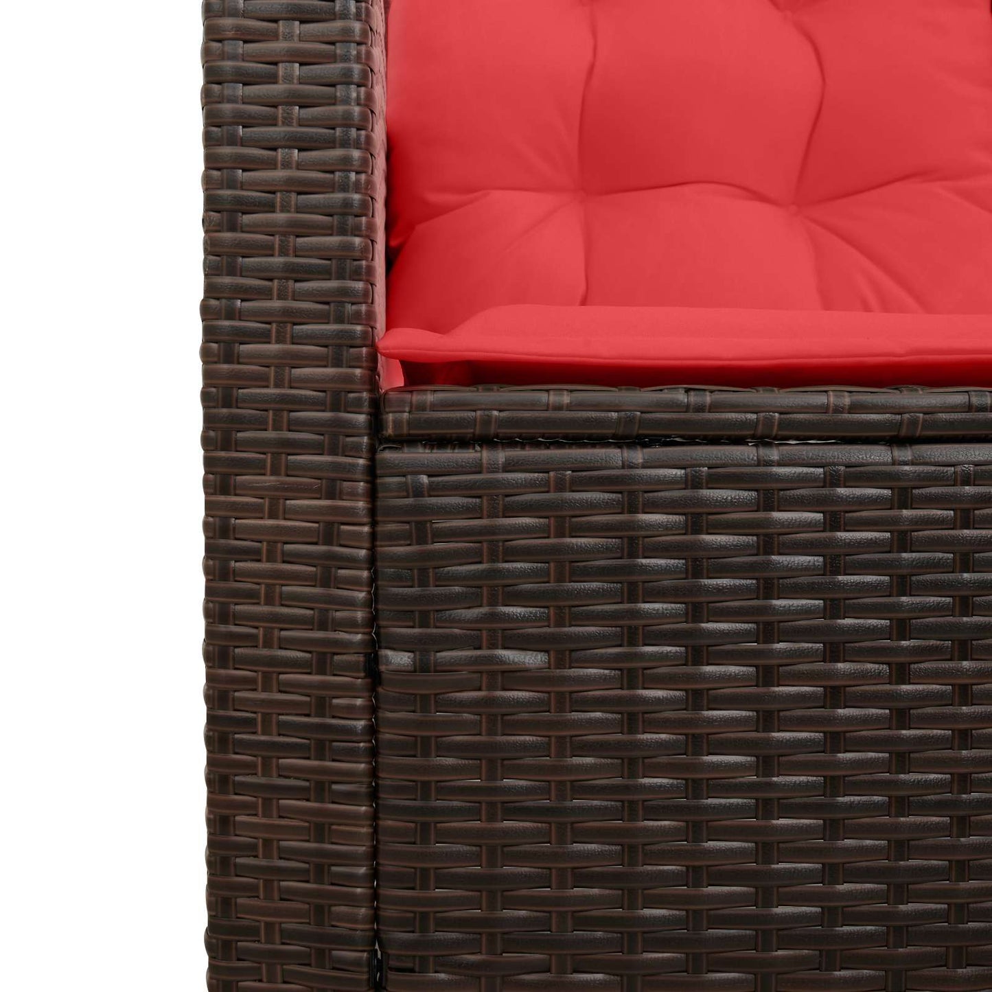 Outdoor-Sofagarnitur 2 stk. 5-Sitzanzahl Braun und Rot