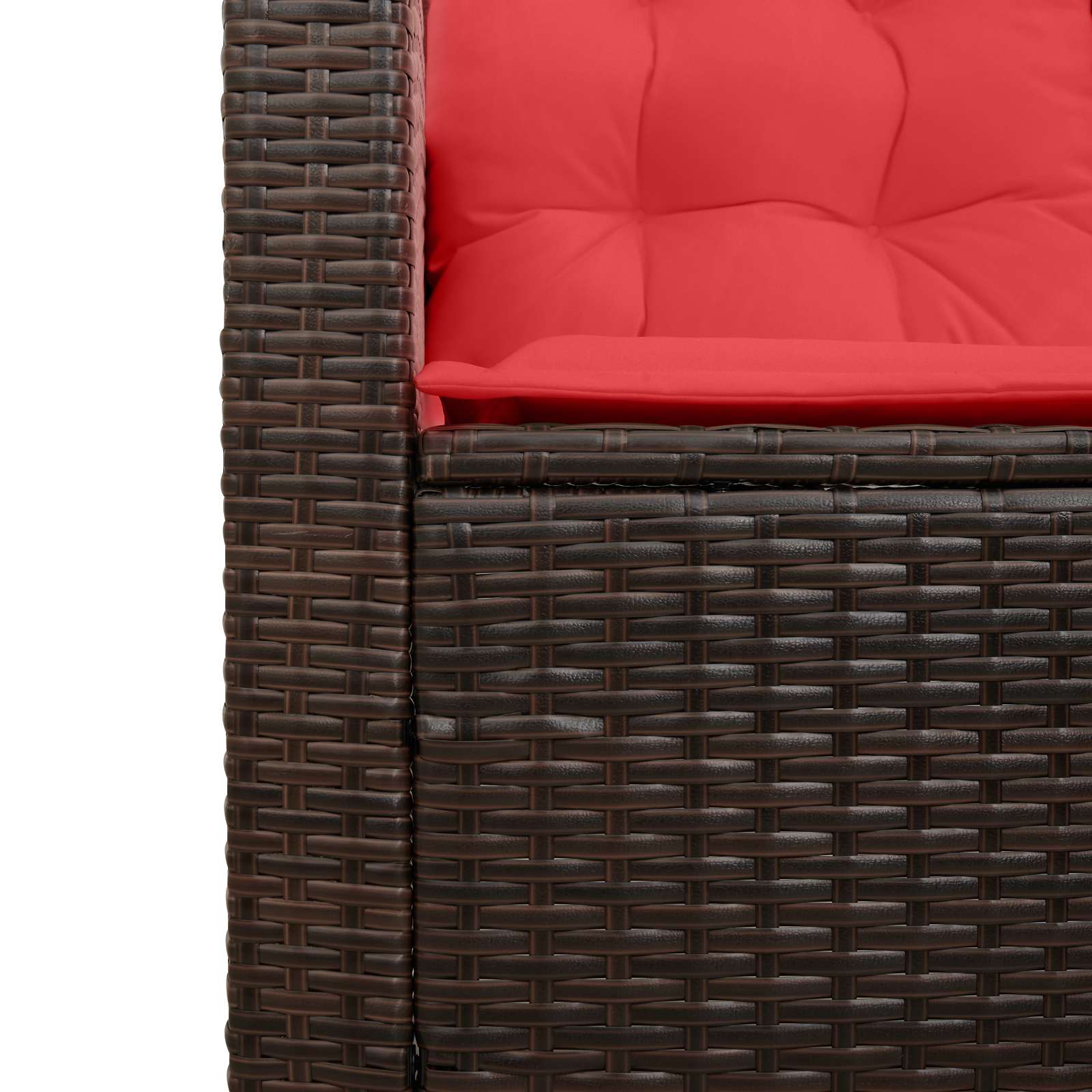 Outdoor-Sofagarnitur 2 stk. 5-Sitzanzahl Braun und Rot