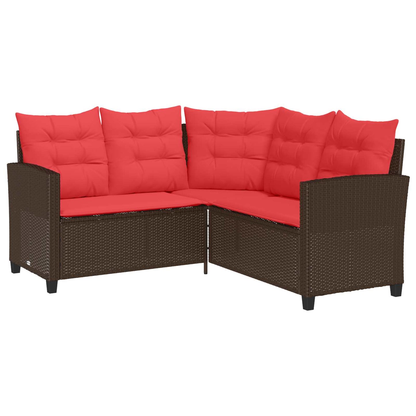 Outdoor-Sofagarnitur 2 stk. 5-Sitzanzahl Braun und Rot