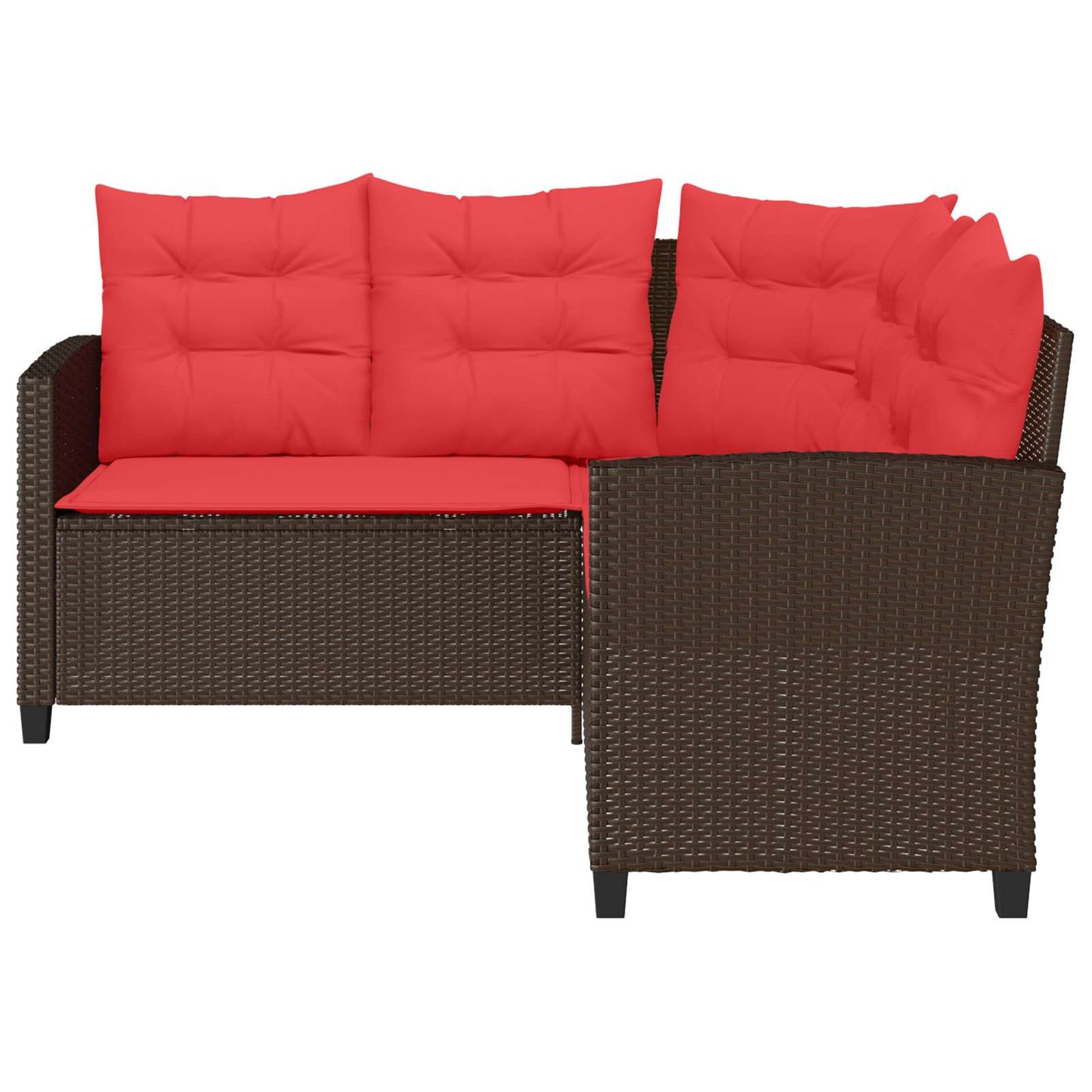 Outdoor-Sofagarnitur 2 stk. 5-Sitzanzahl Braun und Rot