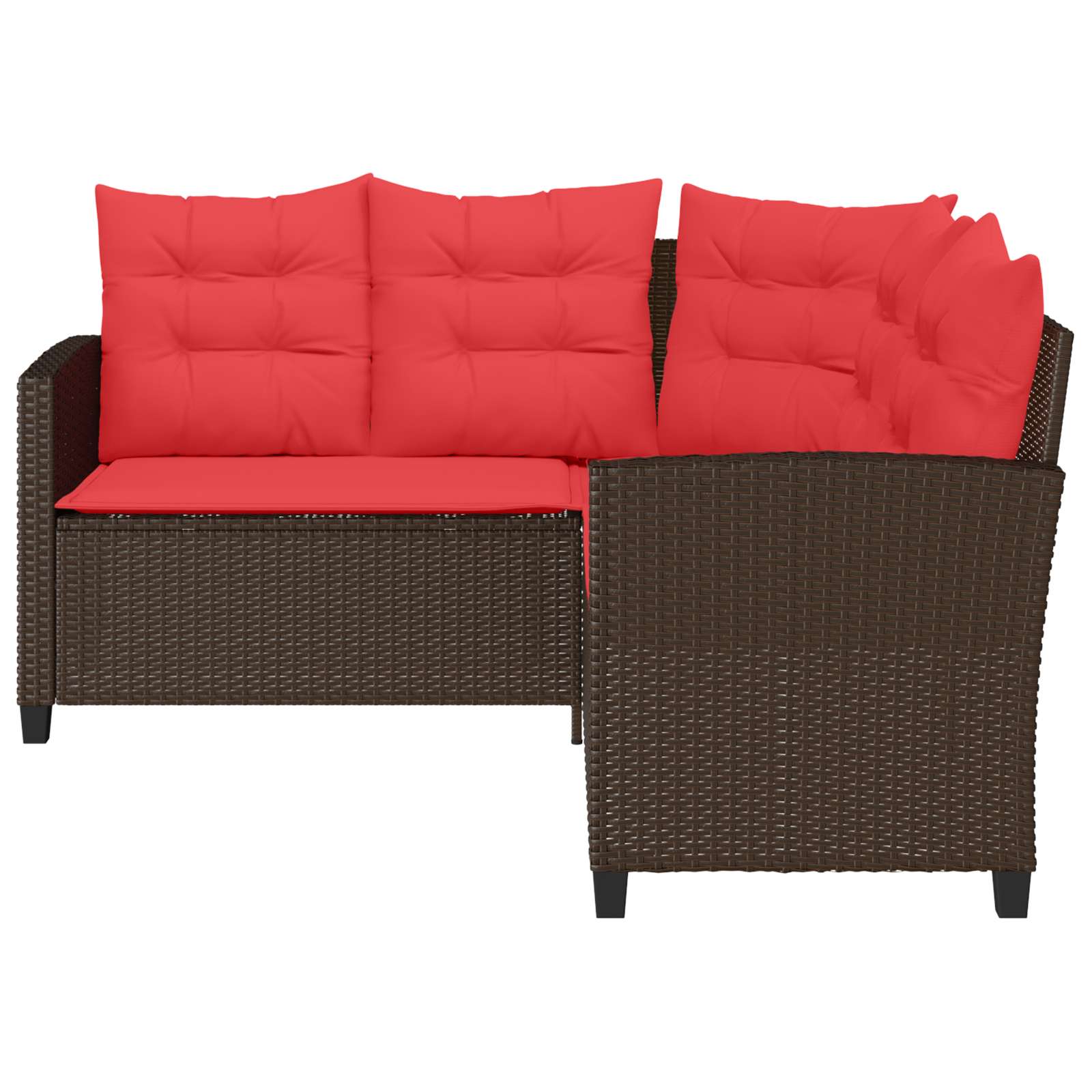 Outdoor-Sofagarnitur 2 stk. 5-Sitzanzahl Braun und Rot