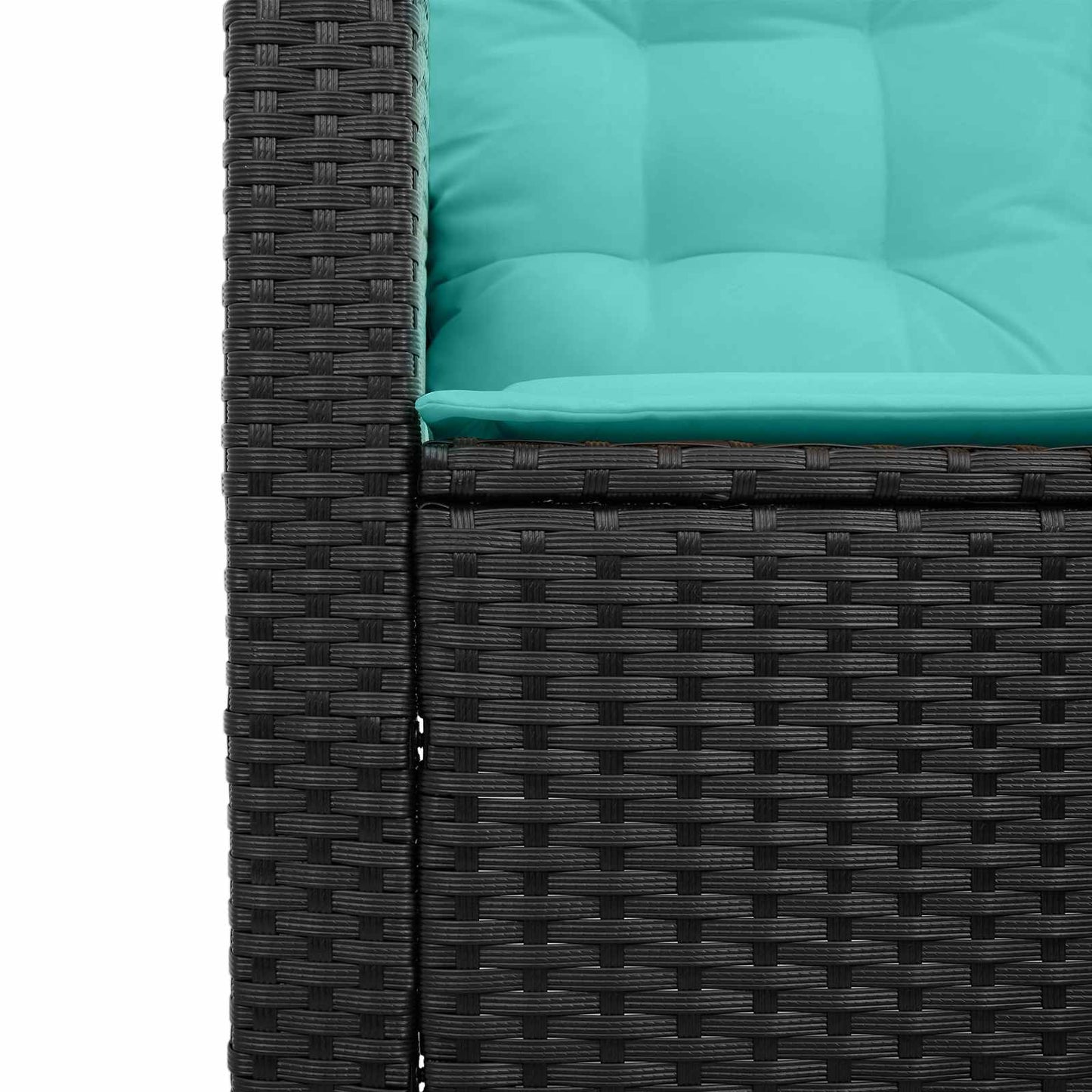 Garten-Sofa 2 stk. 5-Sitzanzahl Schwarz und Türkis Poly Rattan