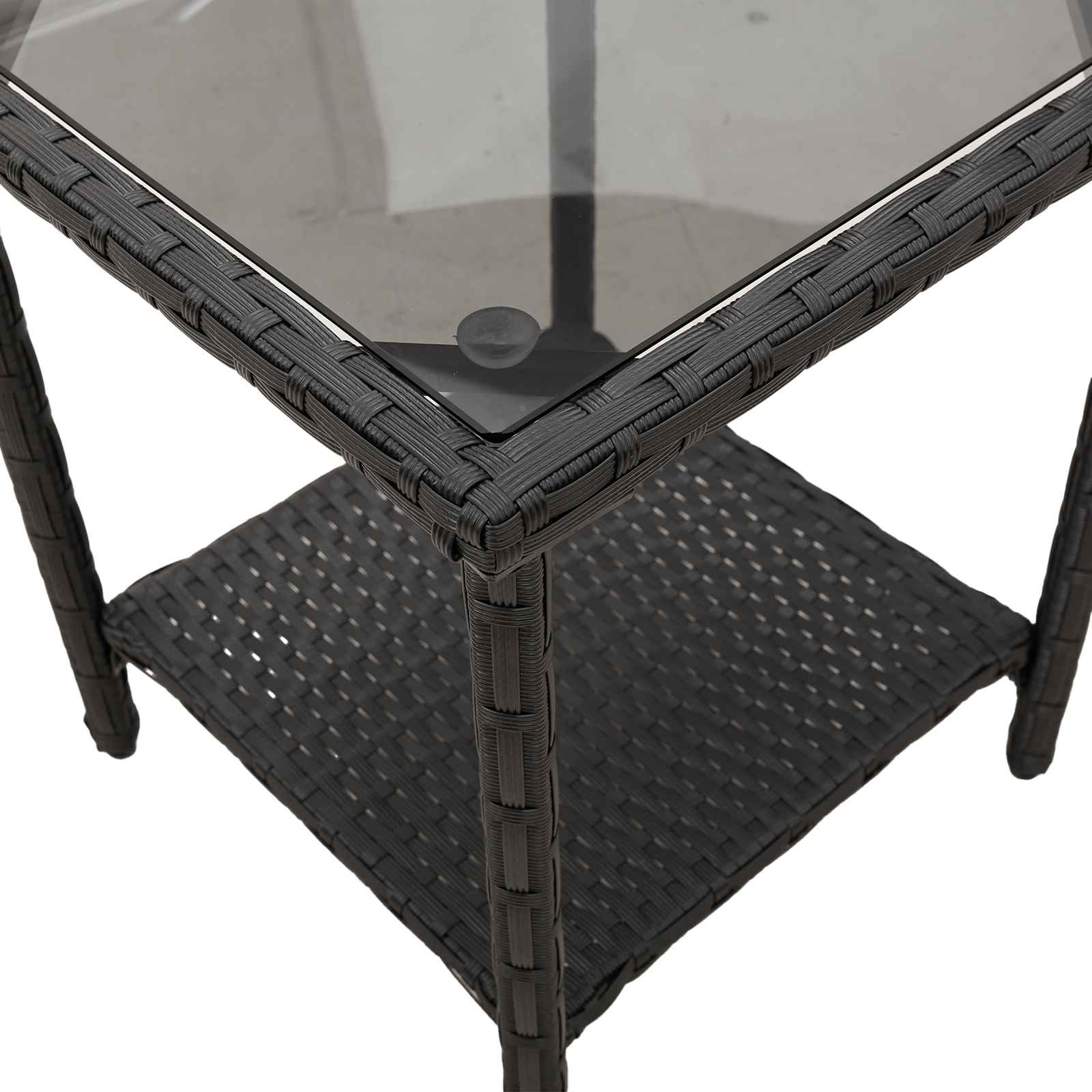Garten-Sofa 2 stk. 5-Sitzanzahl Schwarz und Türkis Poly Rattan