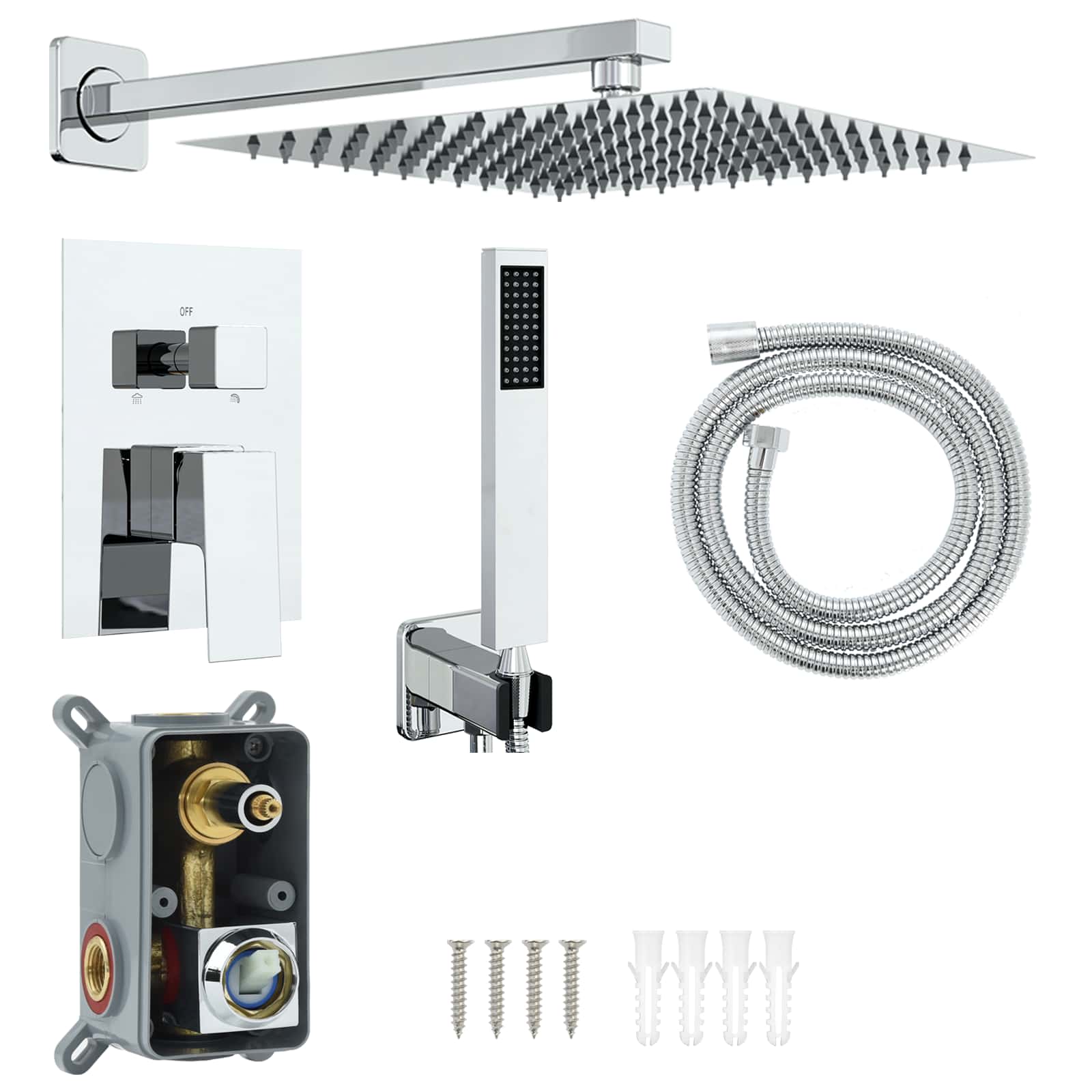 Verborgenes Duschsystem (Quadrat) Silber Edelstahl 201