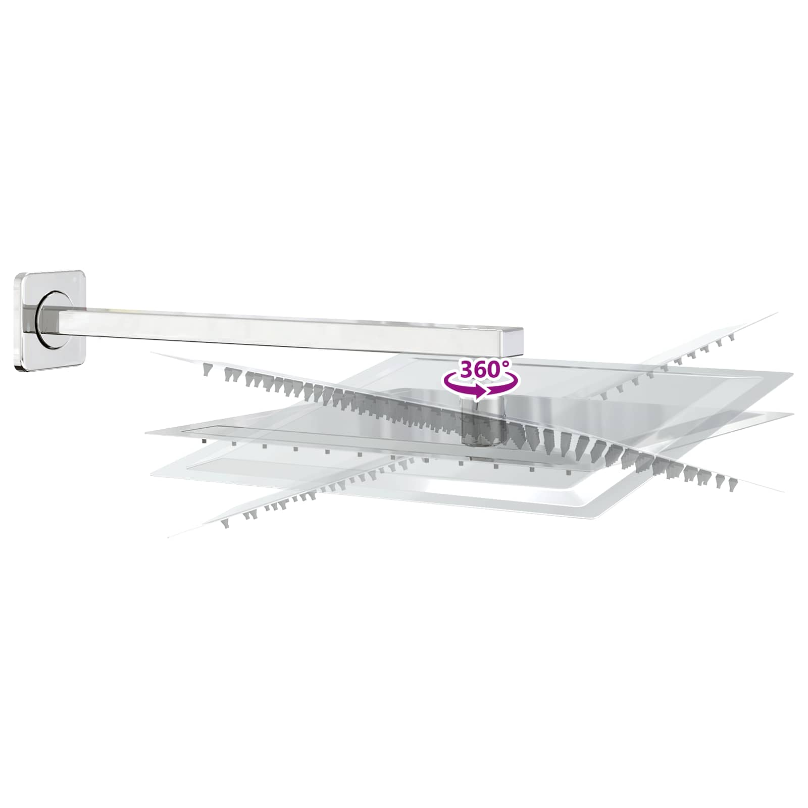 Verborgenes Duschsystem (Quadrat) Silber Edelstahl 201