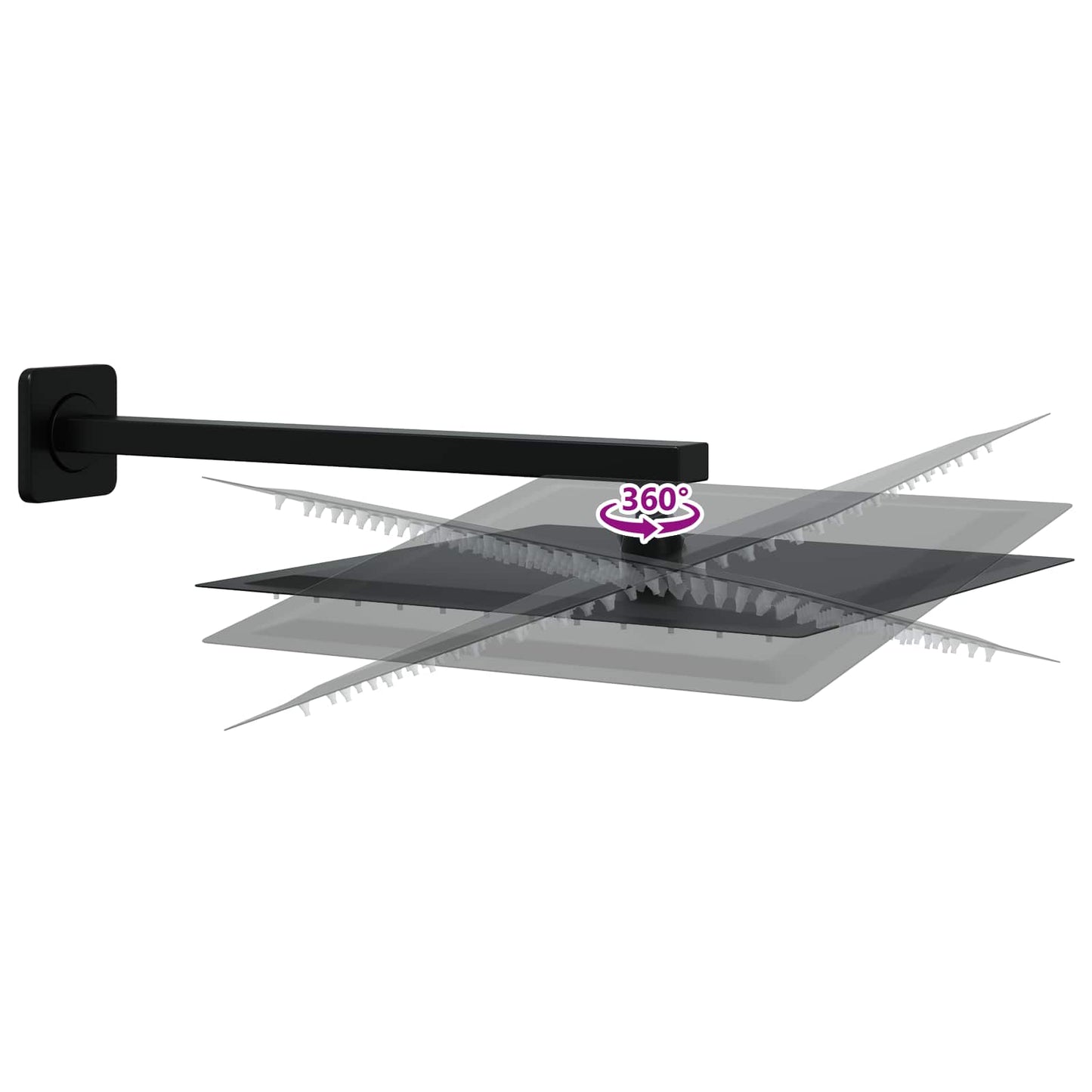 Verborgenes Duschsystem (Quadrat) Schwarz Edelstahl 201