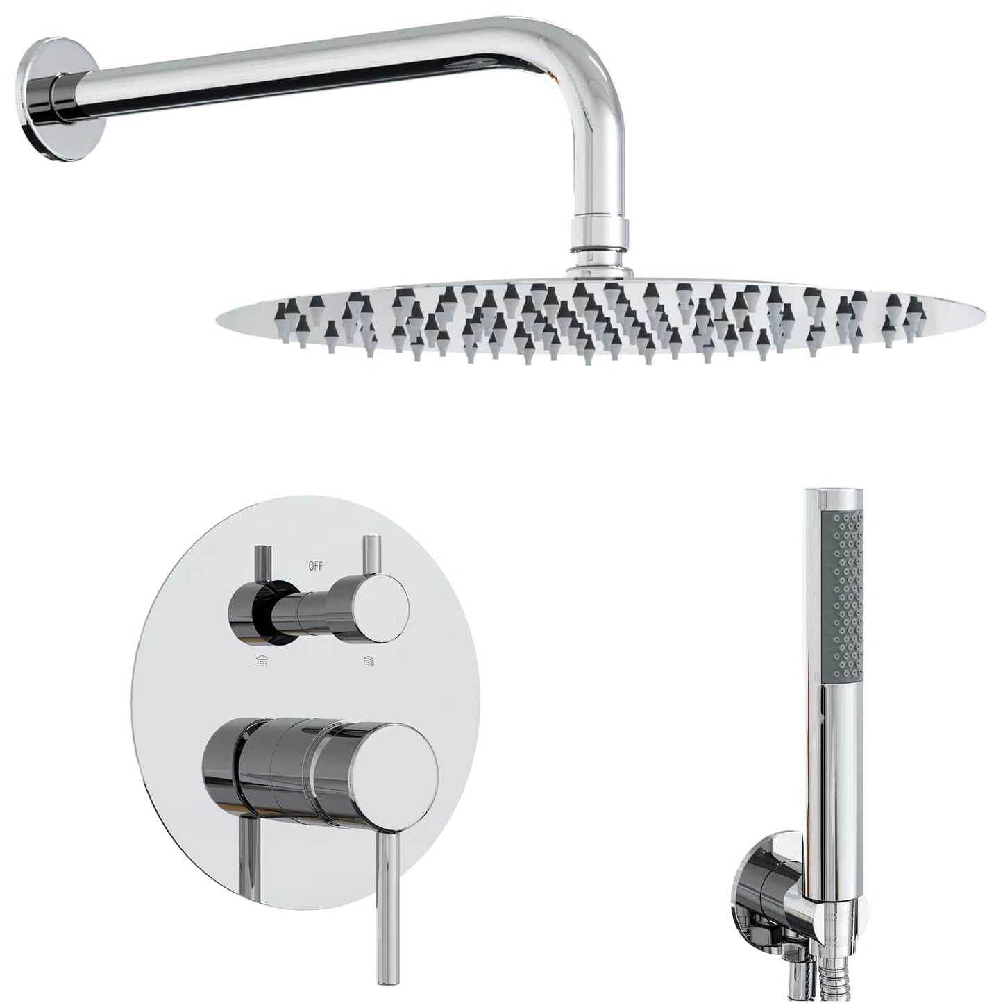 Verdecktes Duschsystem (Rund) Silber Edelstahl 201