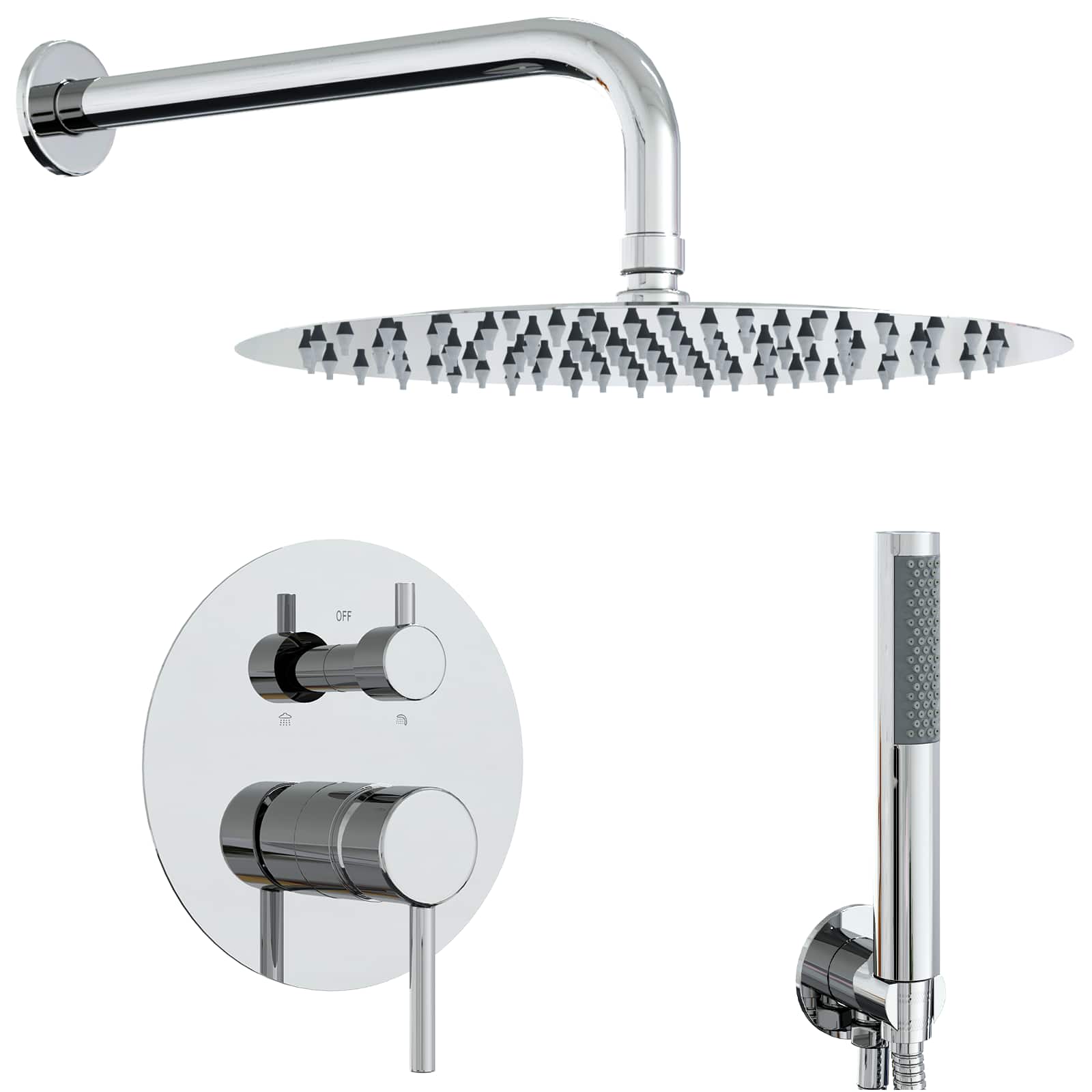Verdecktes Duschsystem (Rund) Silber Edelstahl 201