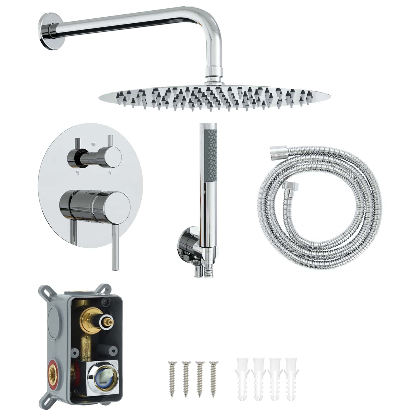 Verdecktes Duschsystem (Rund) Silber Edelstahl 201
