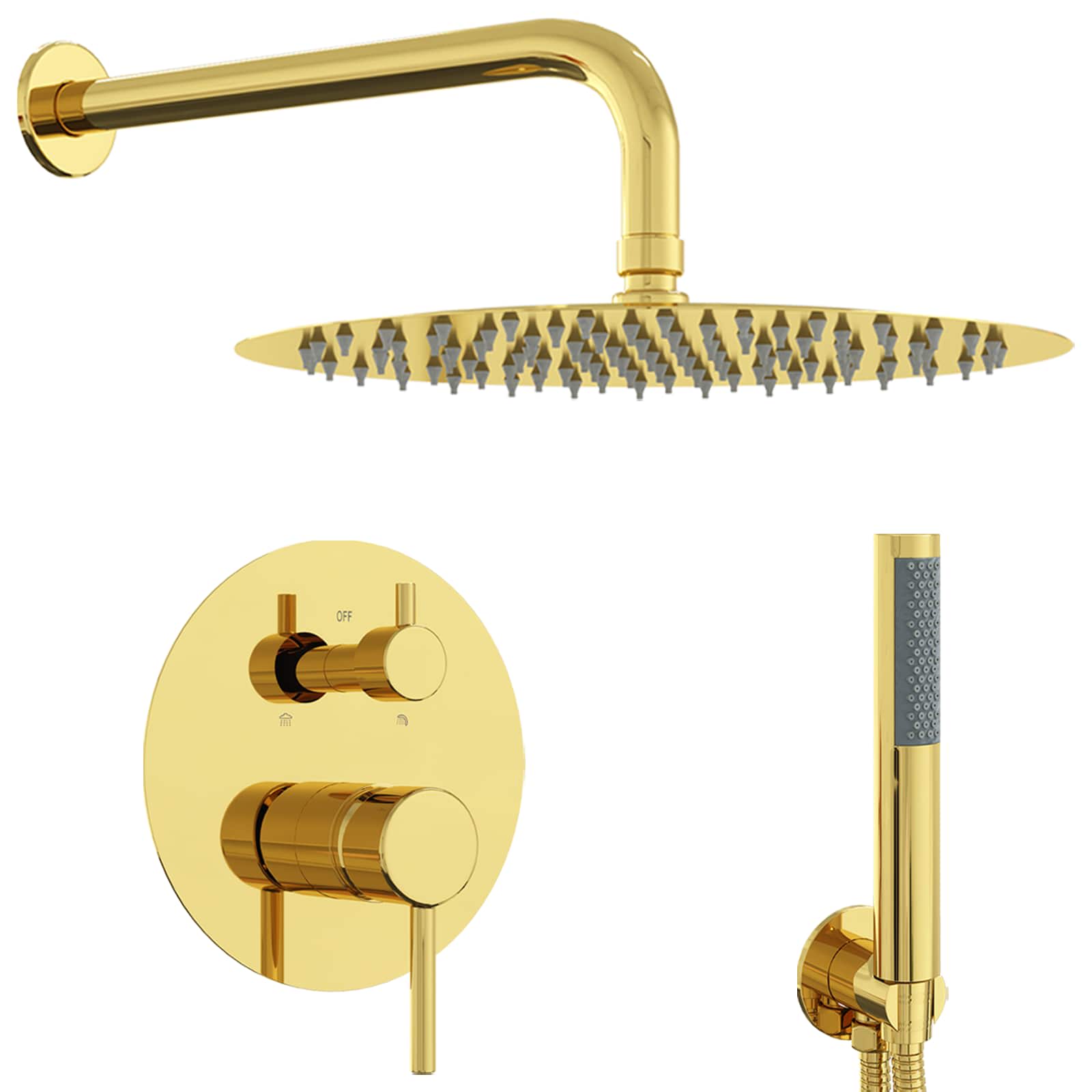 Verdecktes Duschsystem (Rund) Gold Edelstahl 201
