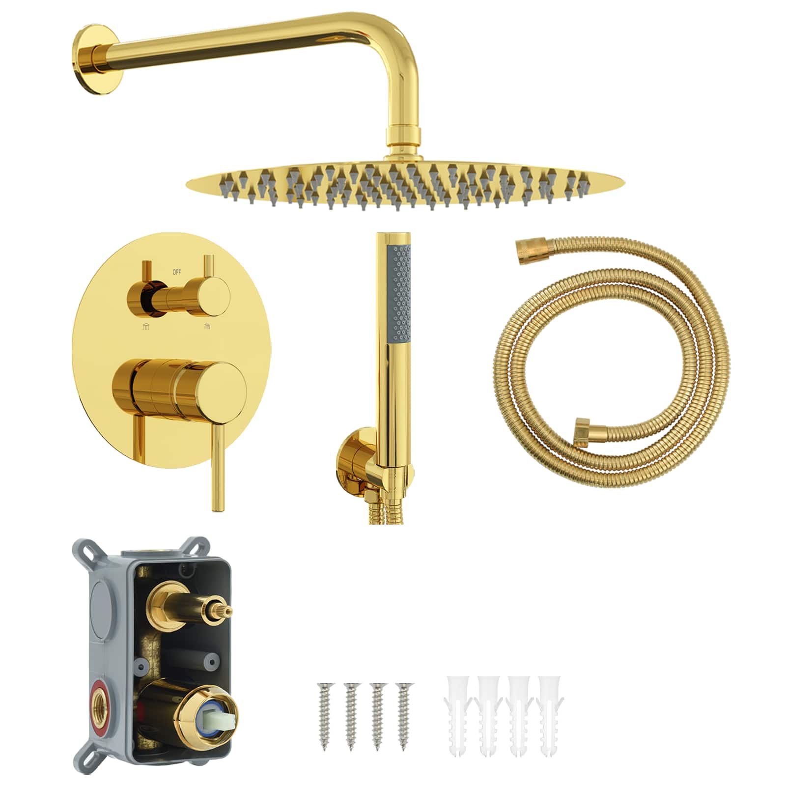 Verdecktes Duschsystem (Rund) Gold Edelstahl 201