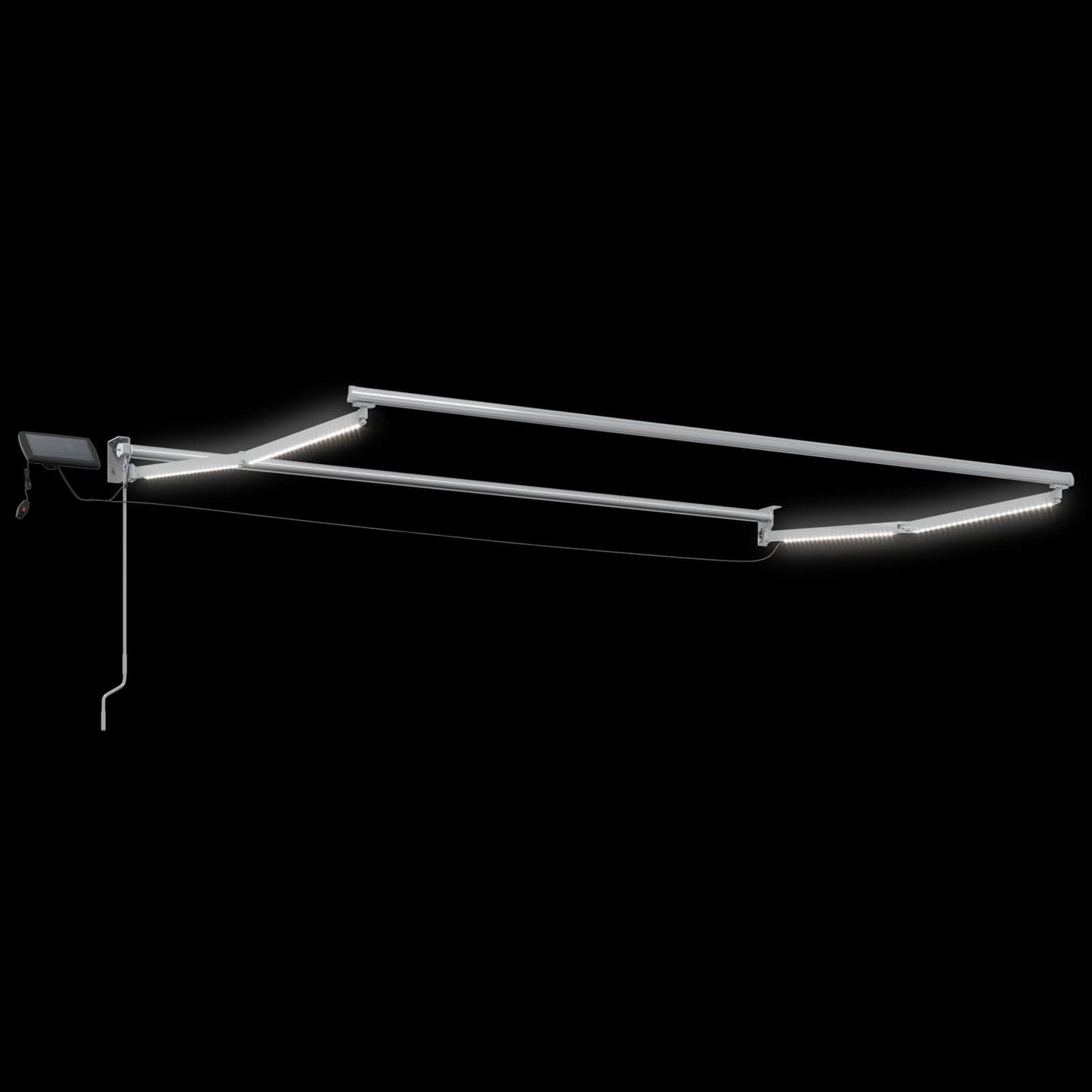 Electric Retractable Awning Frame Weiß 3 x 2,5 m Aluminium