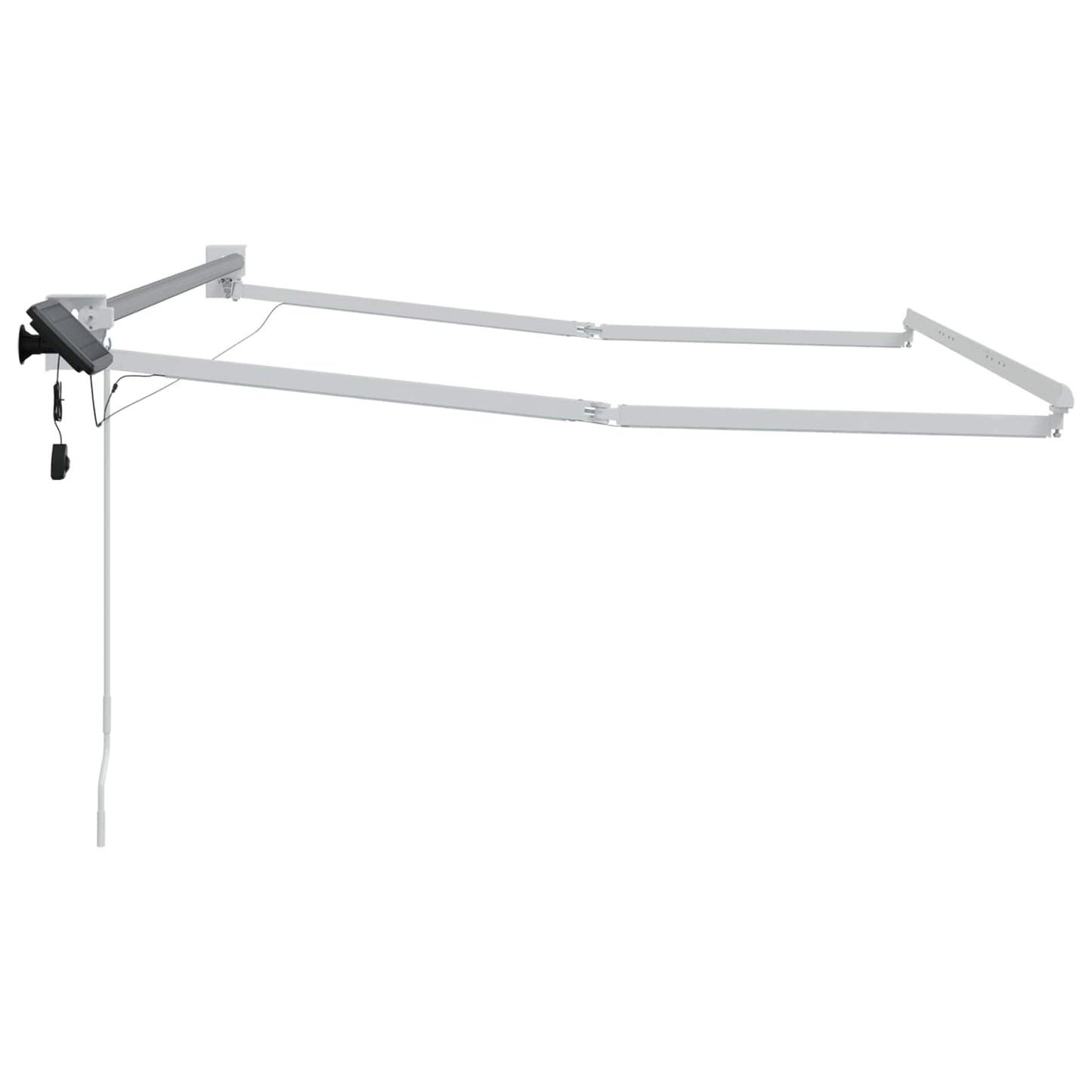 Electric Retractable Awning Frame Weiß 3 x 2,5 m Aluminium