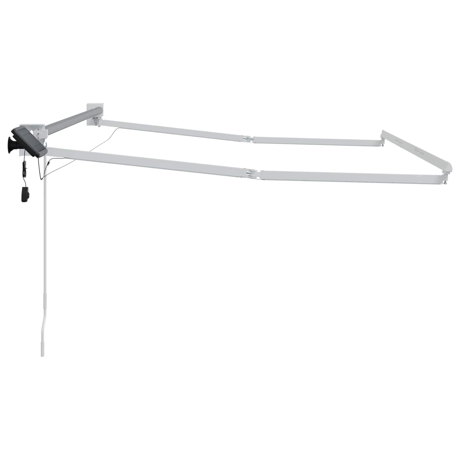 Electric Retractable Awning Frame Weiß 3 x 2,5 m Aluminium
