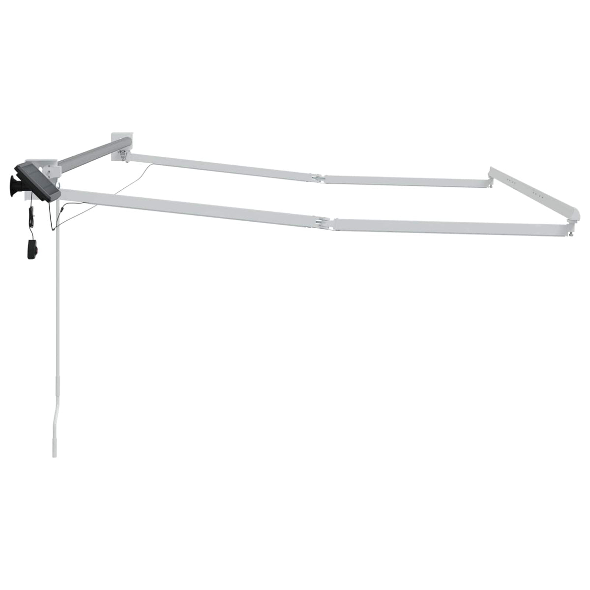 Manual Awning Frame with Solar LED 3,5 x 2,5 m Weiß