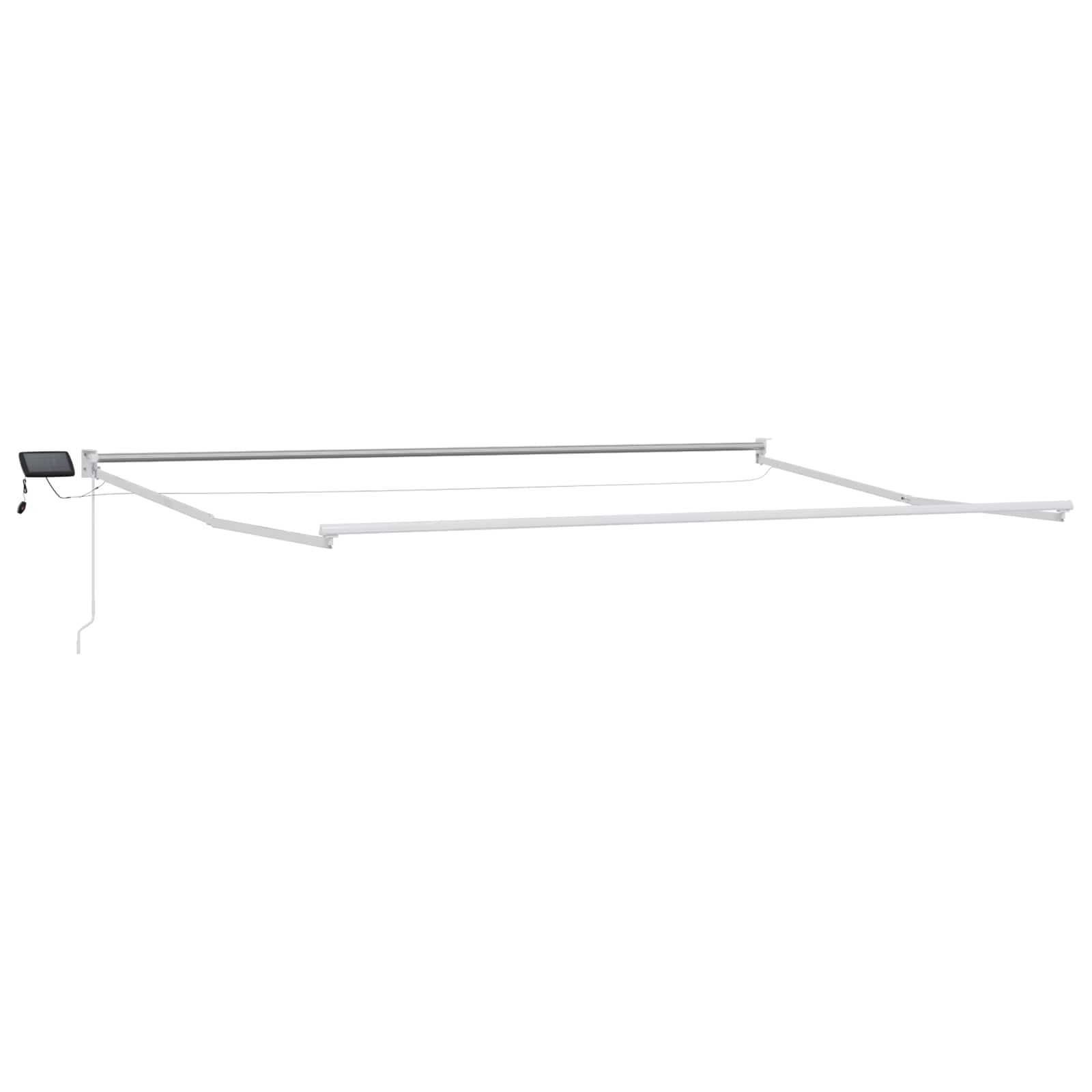 Electric Retractable Awning Frame Weiß 4 x 3 m Aluminium