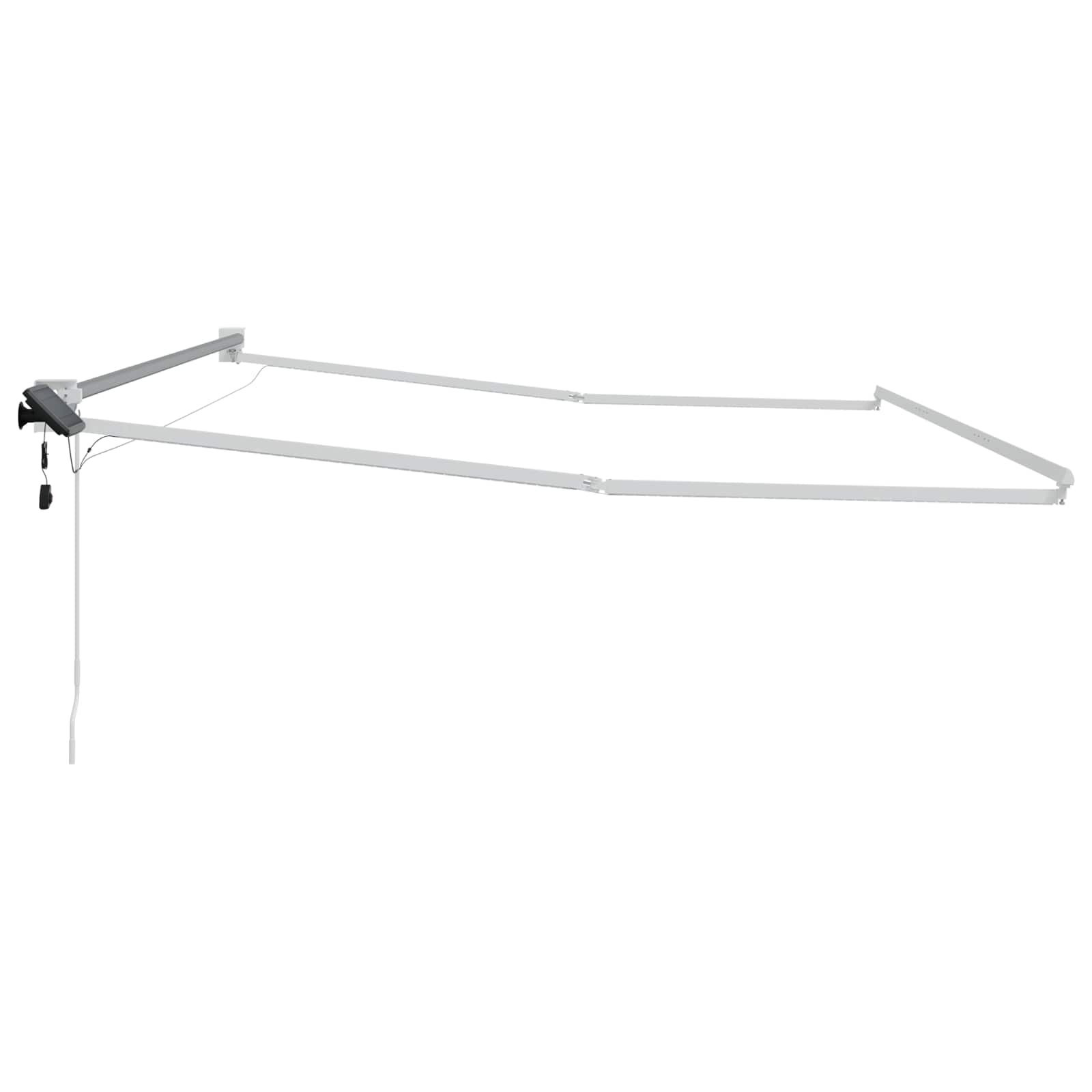 Electric Retractable Awning Frame Weiß 4,5 × 3 m Aluminium