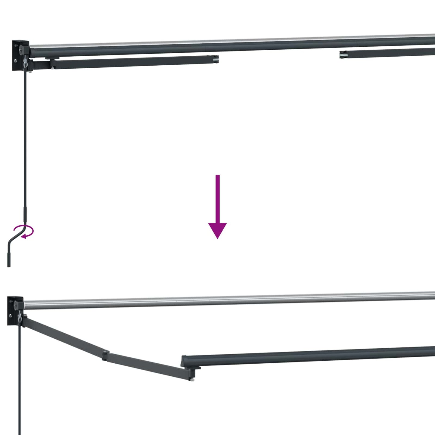 Electric Retractable Awning Frame Anthrazit 4 x 3 m Aluminium