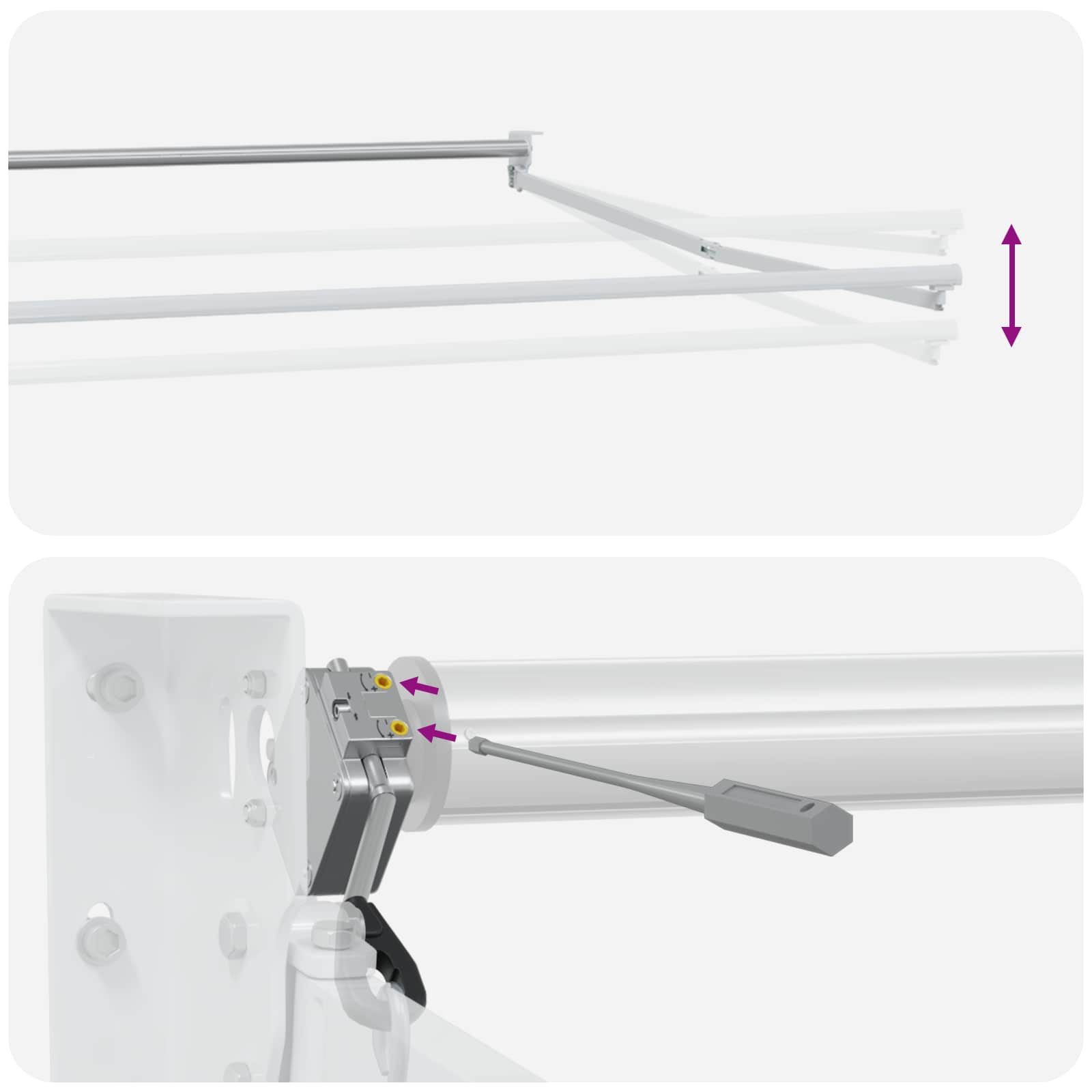 Elektrisches Markisenrahmen Weiß 2,5 x 2 m Aluminium