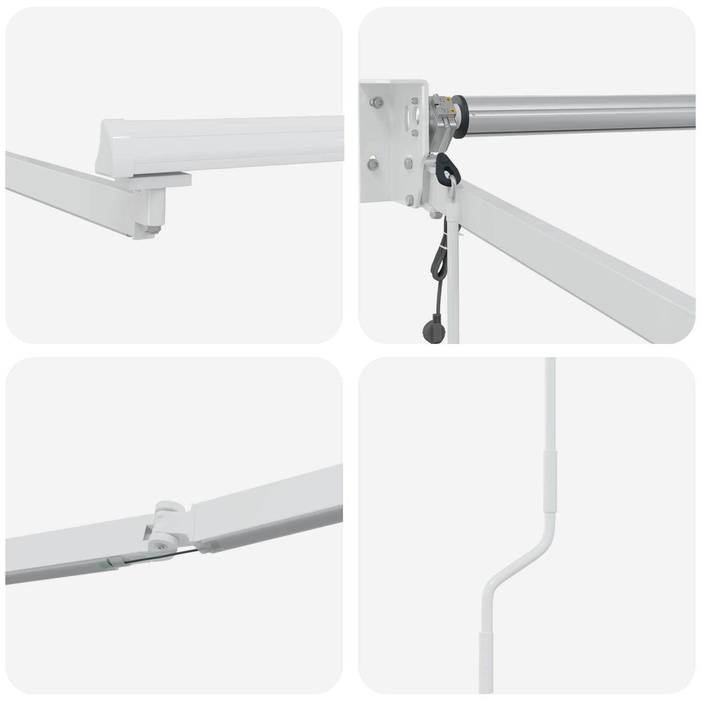 Elektrisches Markisenrahmen Weiß 3 x 2 m Aluminium