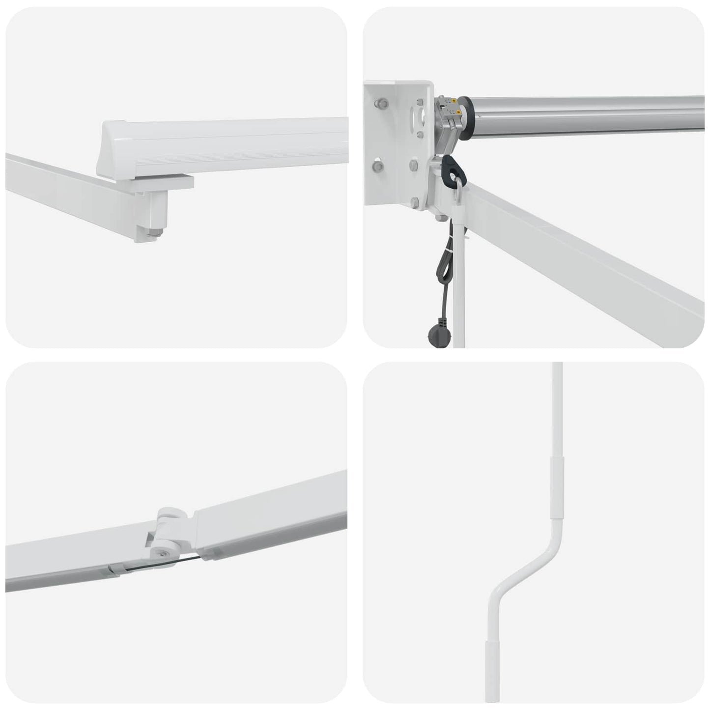 Elektrisches Markisenrahmen Weiß 4 x 2 m Aluminium