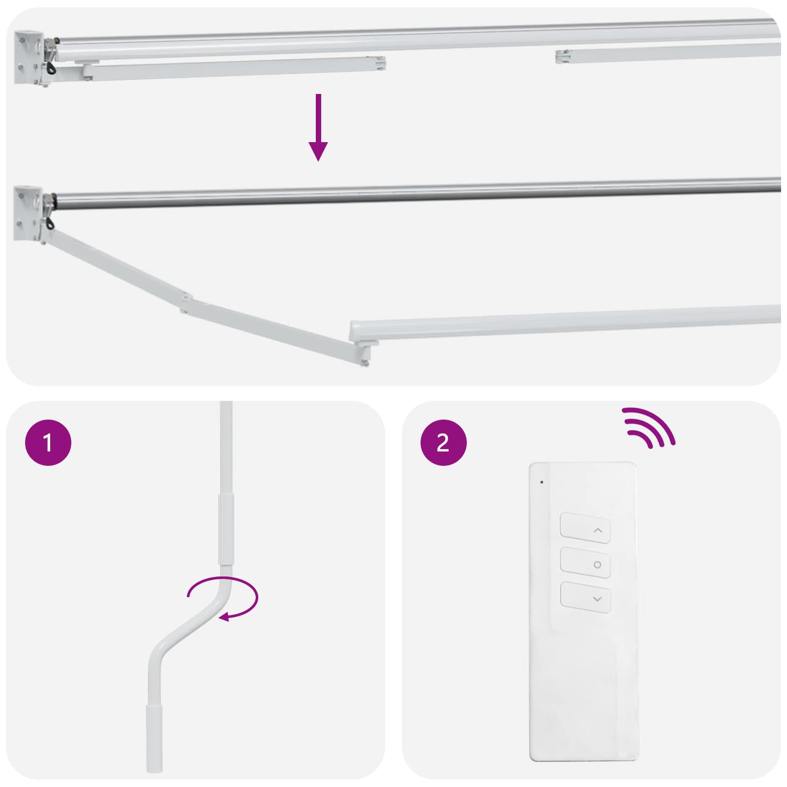 Elektrisches Markisenrahmen Weiß 4 x 3 m Aluminium