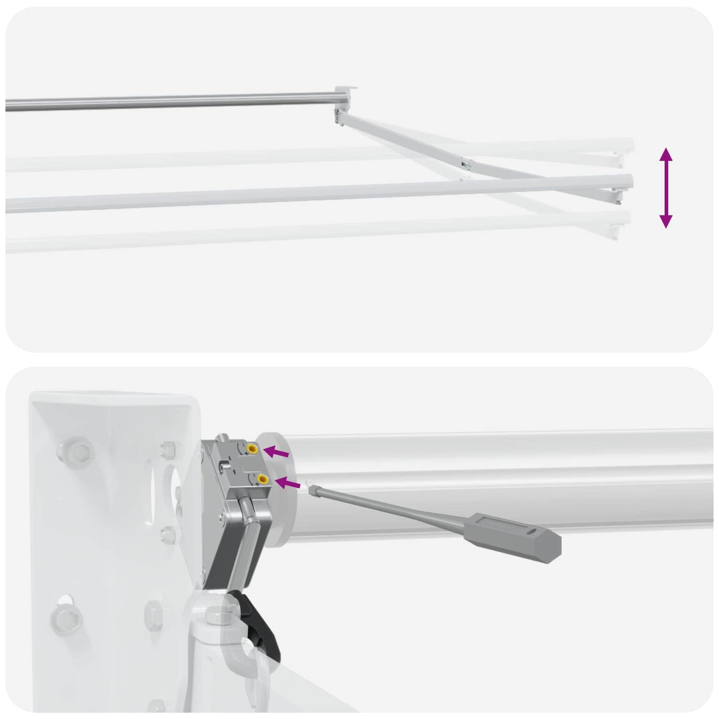 Elektrisches Markisenrahmen Weiß 4,5 × 3 m Aluminium