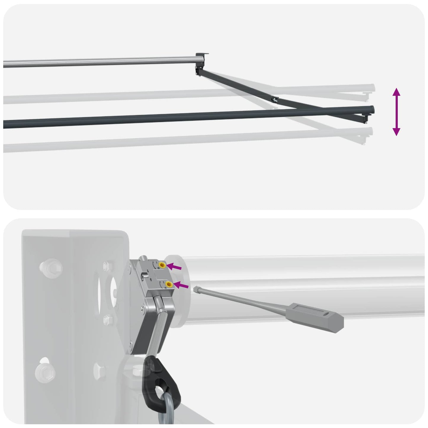 Elektrisches Markisenrahmen Anthrazit 3,5 x 2 m Aluminium