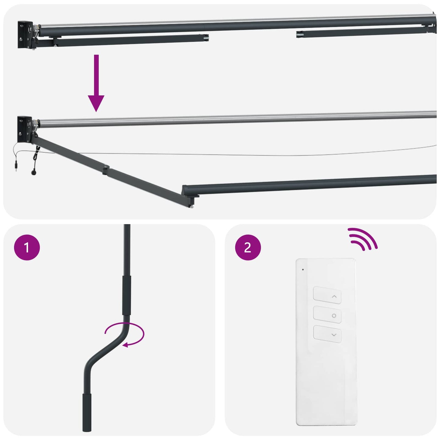 Elektrisches Markisenrahmen Anthrazit 4,5 × 3 m Aluminium