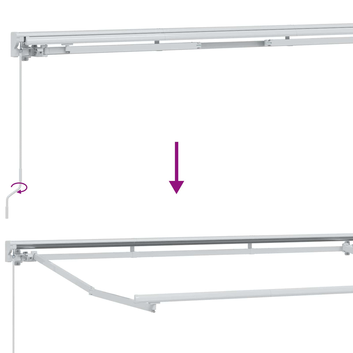 Manueller Markisenrahmen 4,5 x 3,5 m Weiß