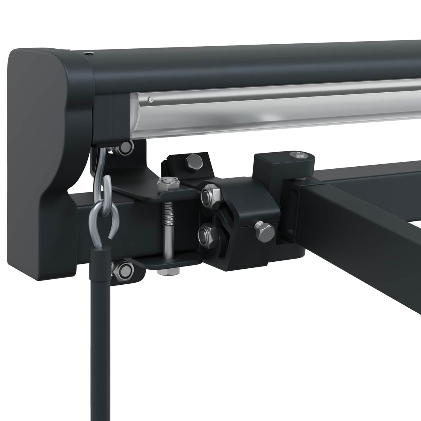 Manueller Markisenrahmen Verstellbar Anthrazit 4 × 3,5 m Stahl
