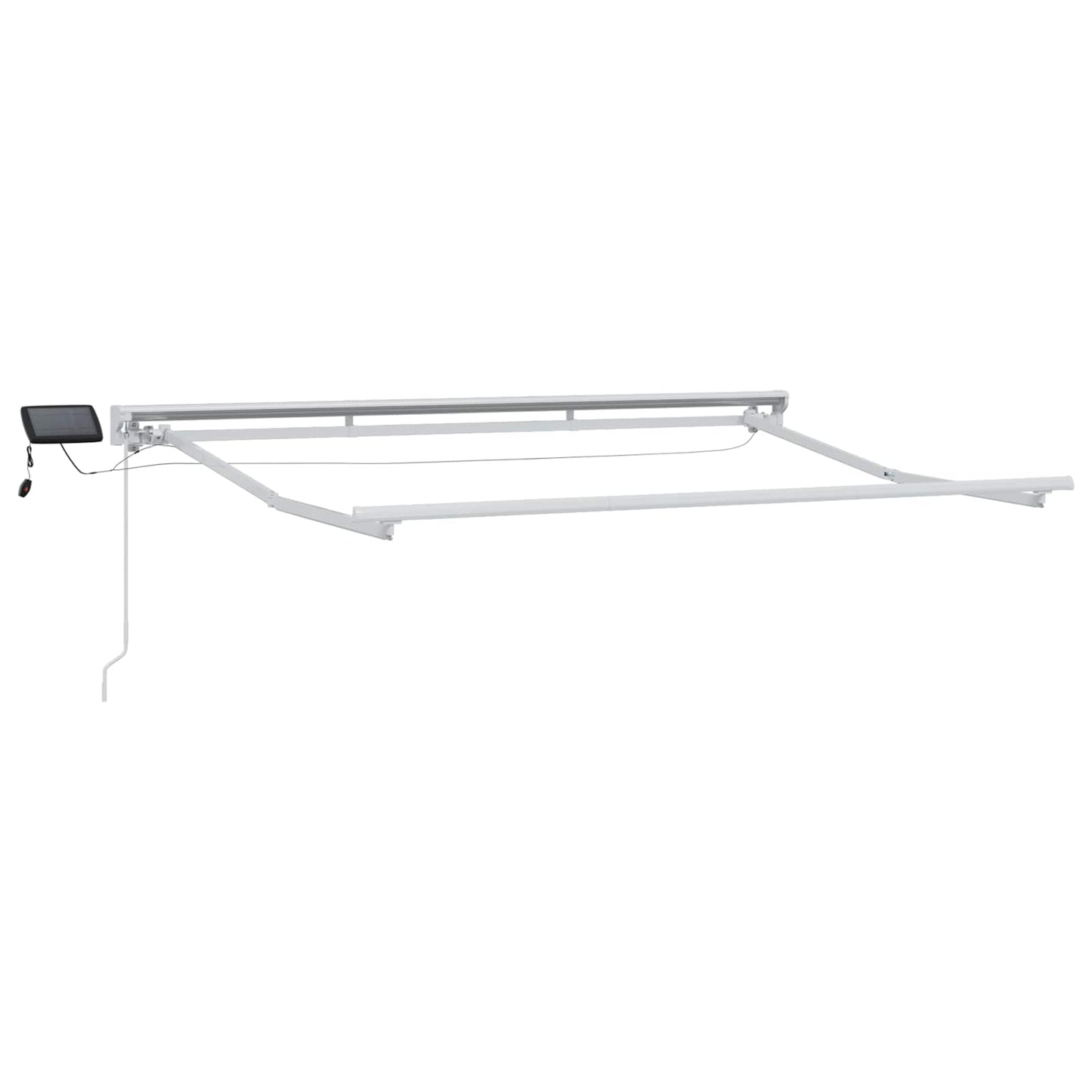Manueller Markisenrahmen mit LEDs Weiß 3,5 x 2 m Aluminium
