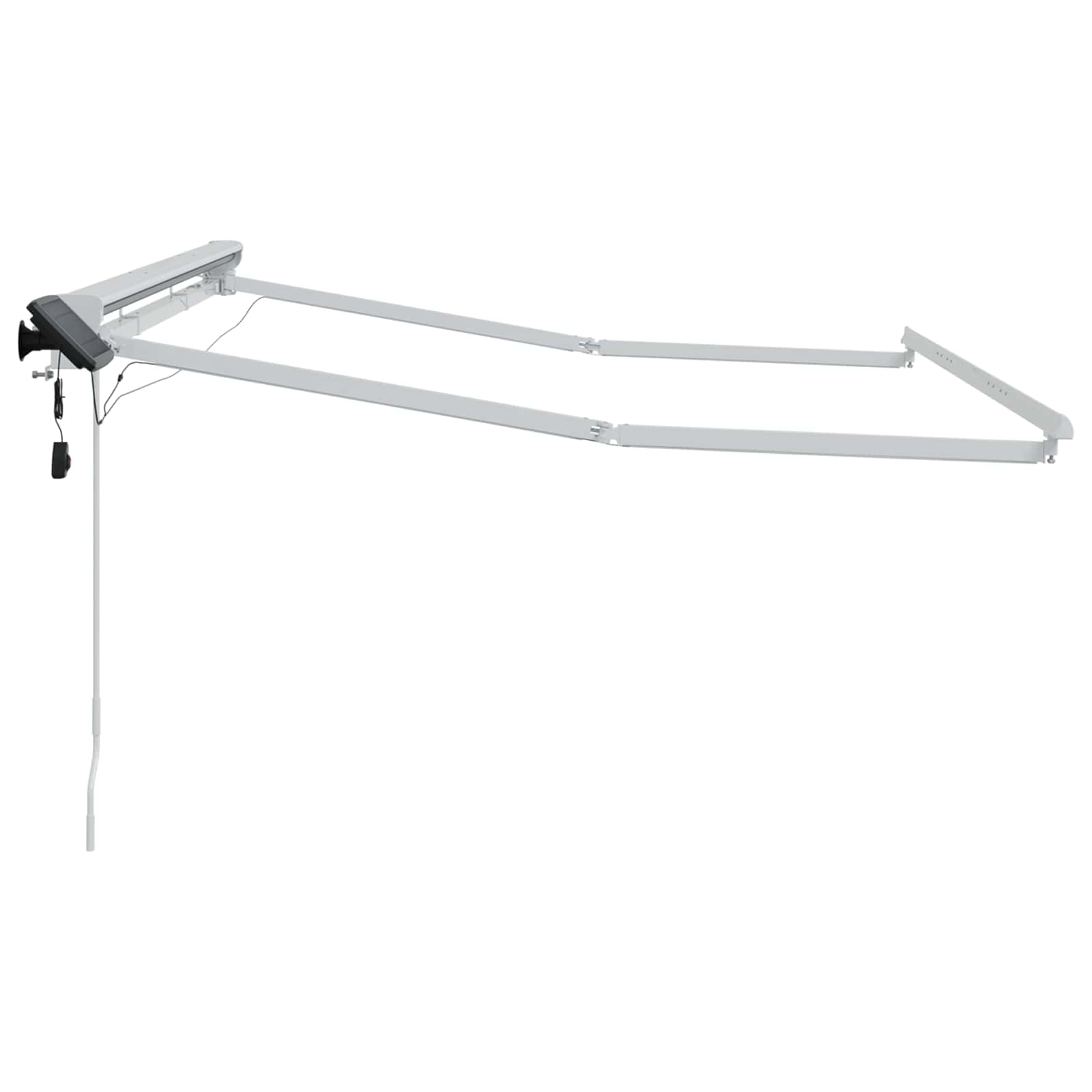 Manueller Markisenrahmen mit LEDs Weiß 3,5 x 2 m Aluminium