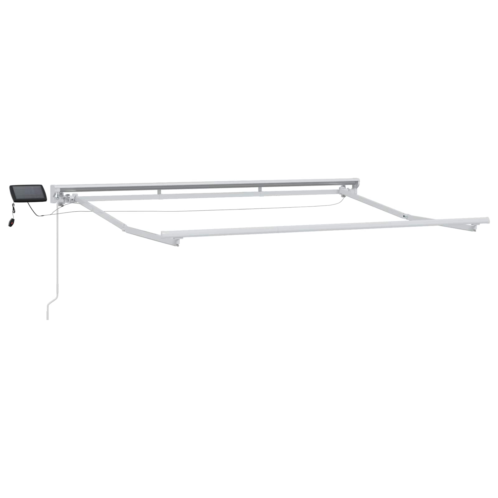Manueller Markisenrahmen mit LEDs Weiß 3,5 x 2,5 m Aluminium