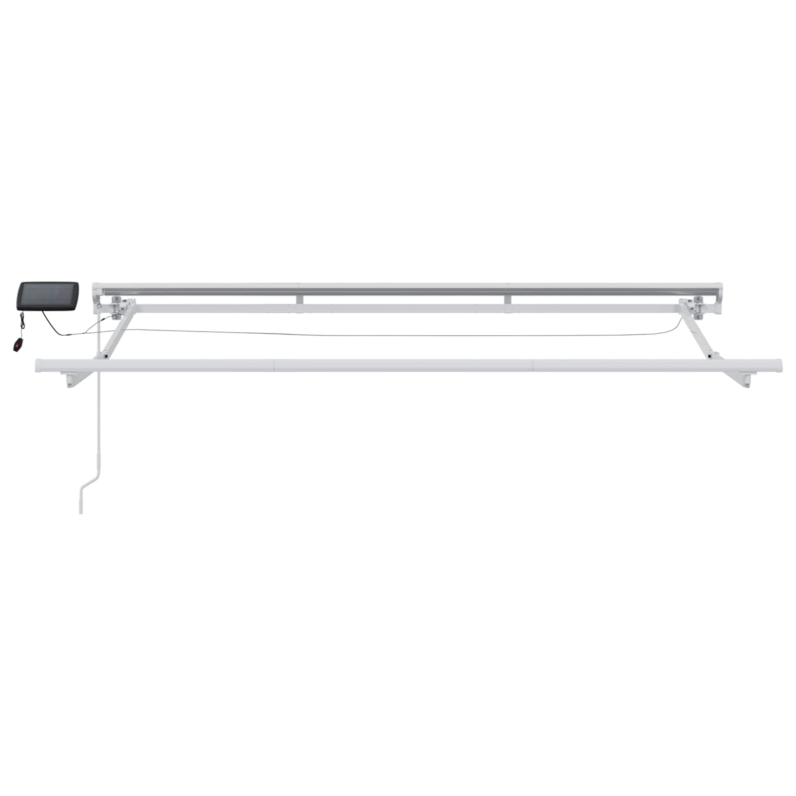 Manueller Markisenrahmen mit LEDs Weiß 3,5 x 2,5 m Aluminium