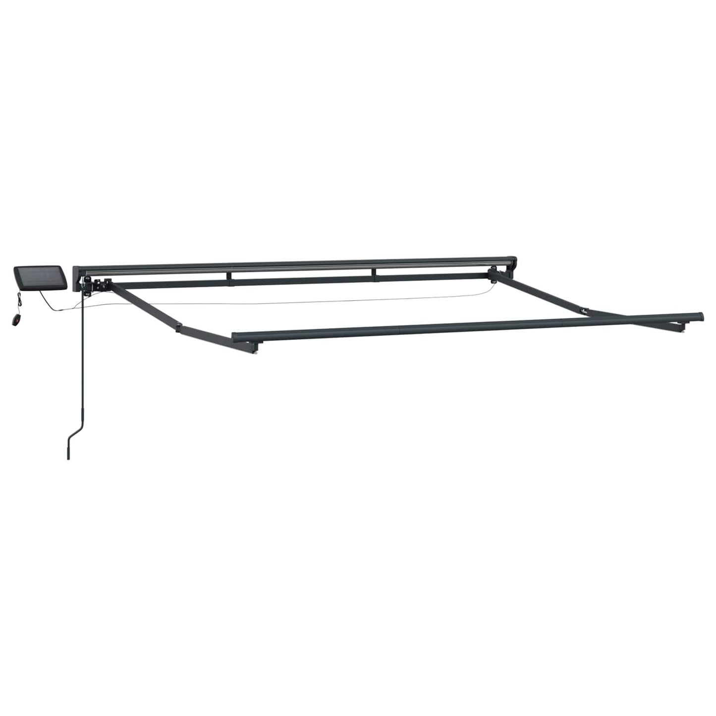 Manueller Markisenrahmen mit LEDs Anthrazit 3,5 x 2,5 m