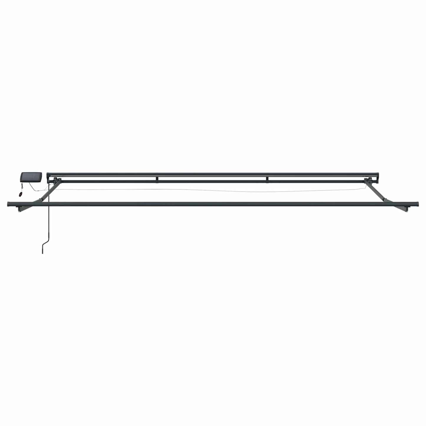 Manueller Markisenrahmen mit LEDs Anthrazit 4 × 3,5 m Aluminium