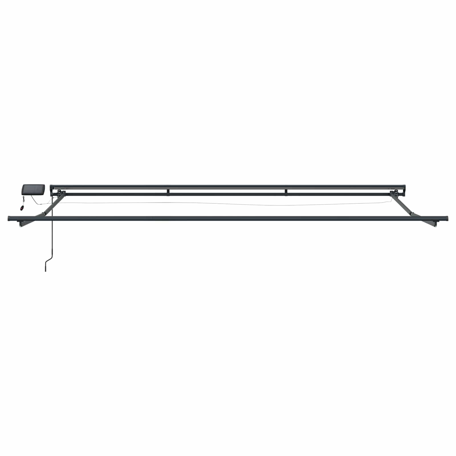 Manueller Markisenrahmen mit LEDs Anthrazit 4 × 3,5 m Aluminium