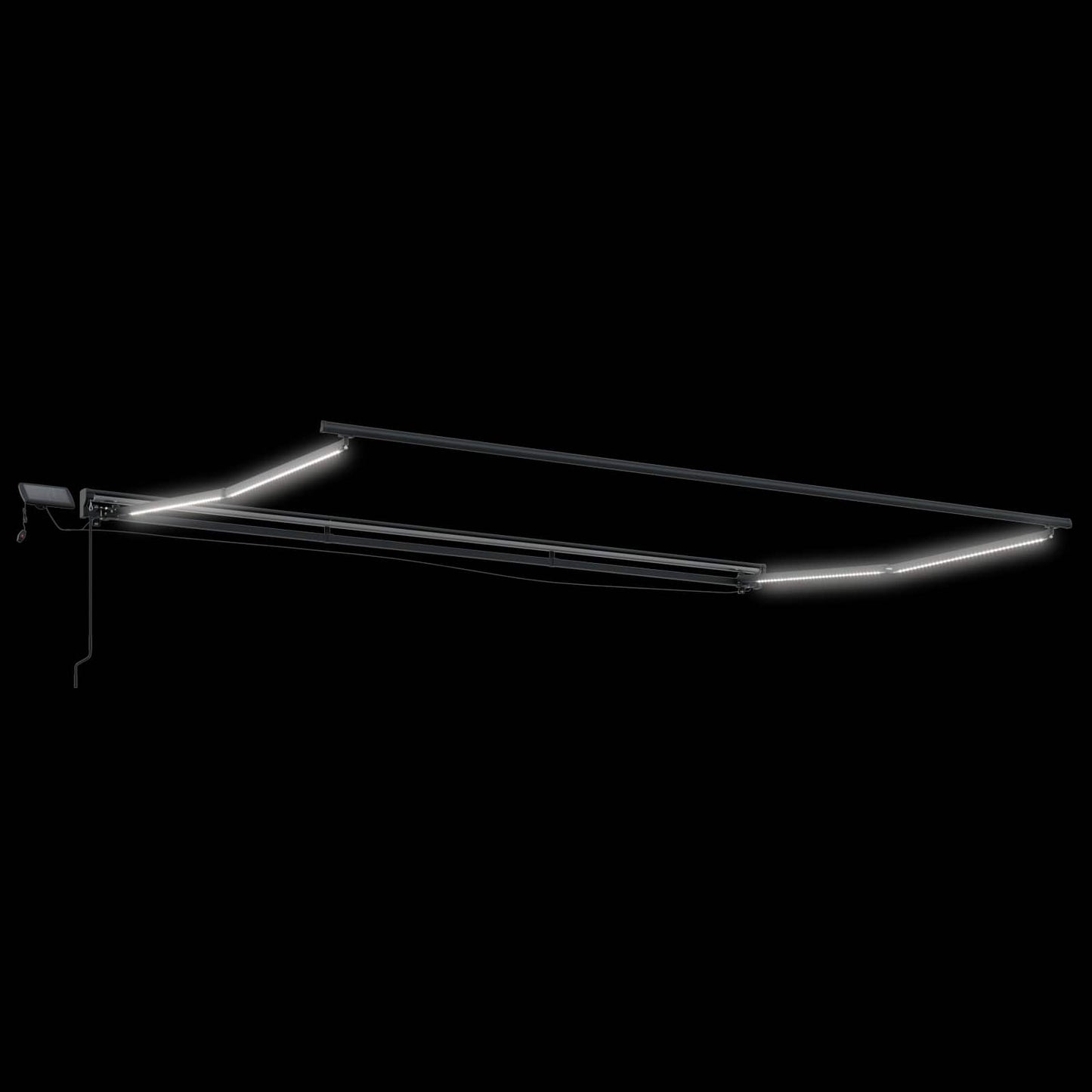 Manueller Markisenrahmen mit LEDs Anthrazit 4,5 × 3 m Aluminium