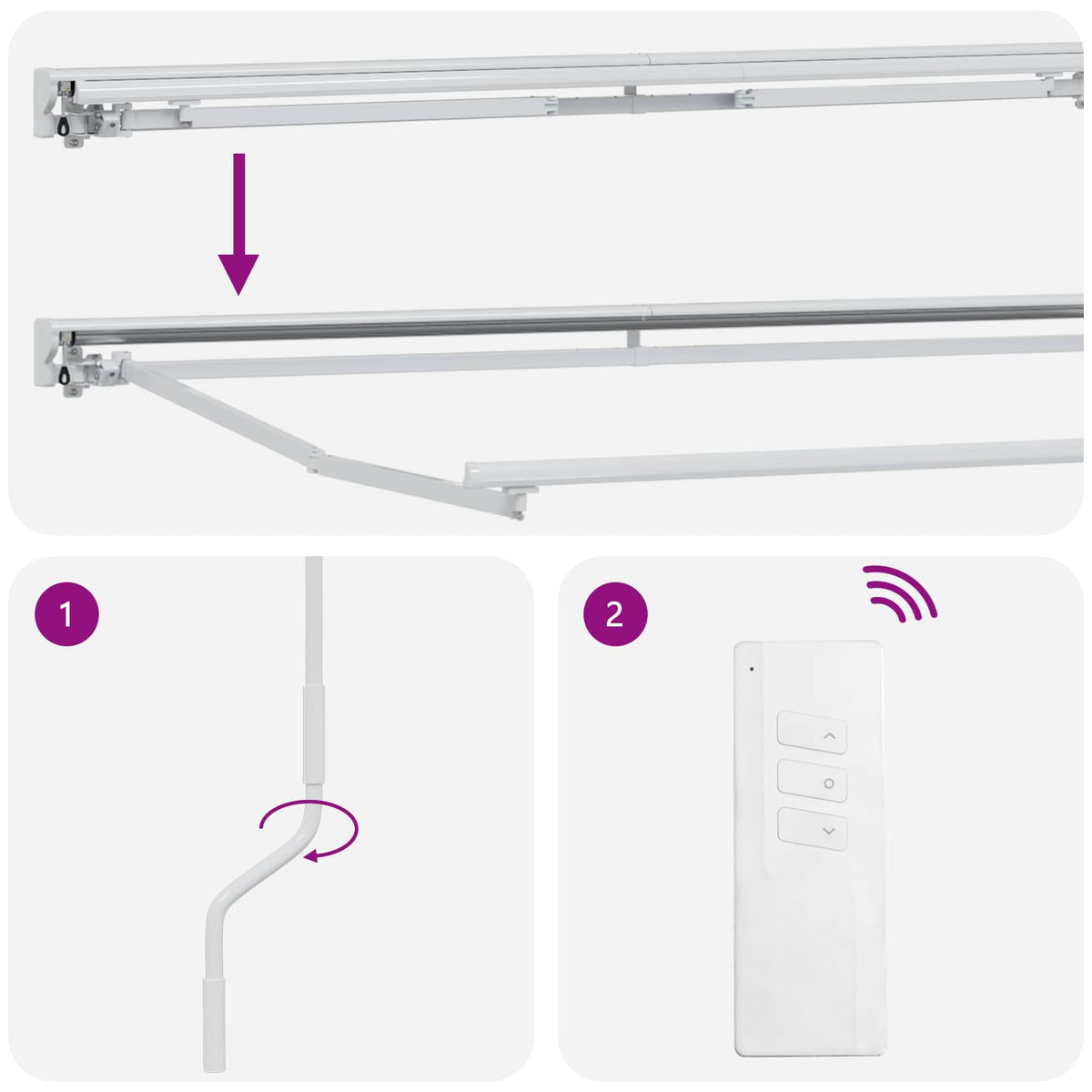 Solar Electric Awning Frame 3 x 2 m Weiß