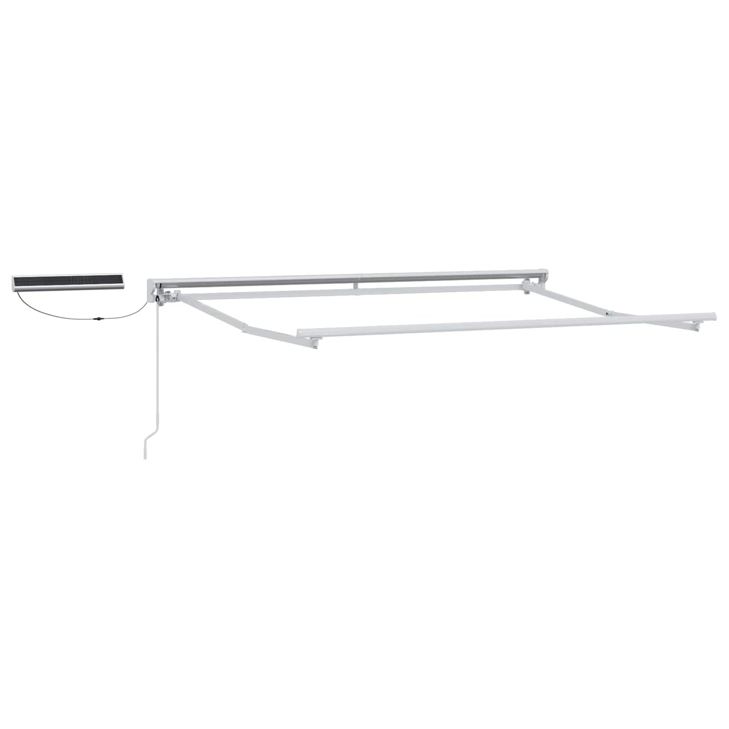 Electric Retractable Awning Frame Weiß 3,5 x 2 m Stahl