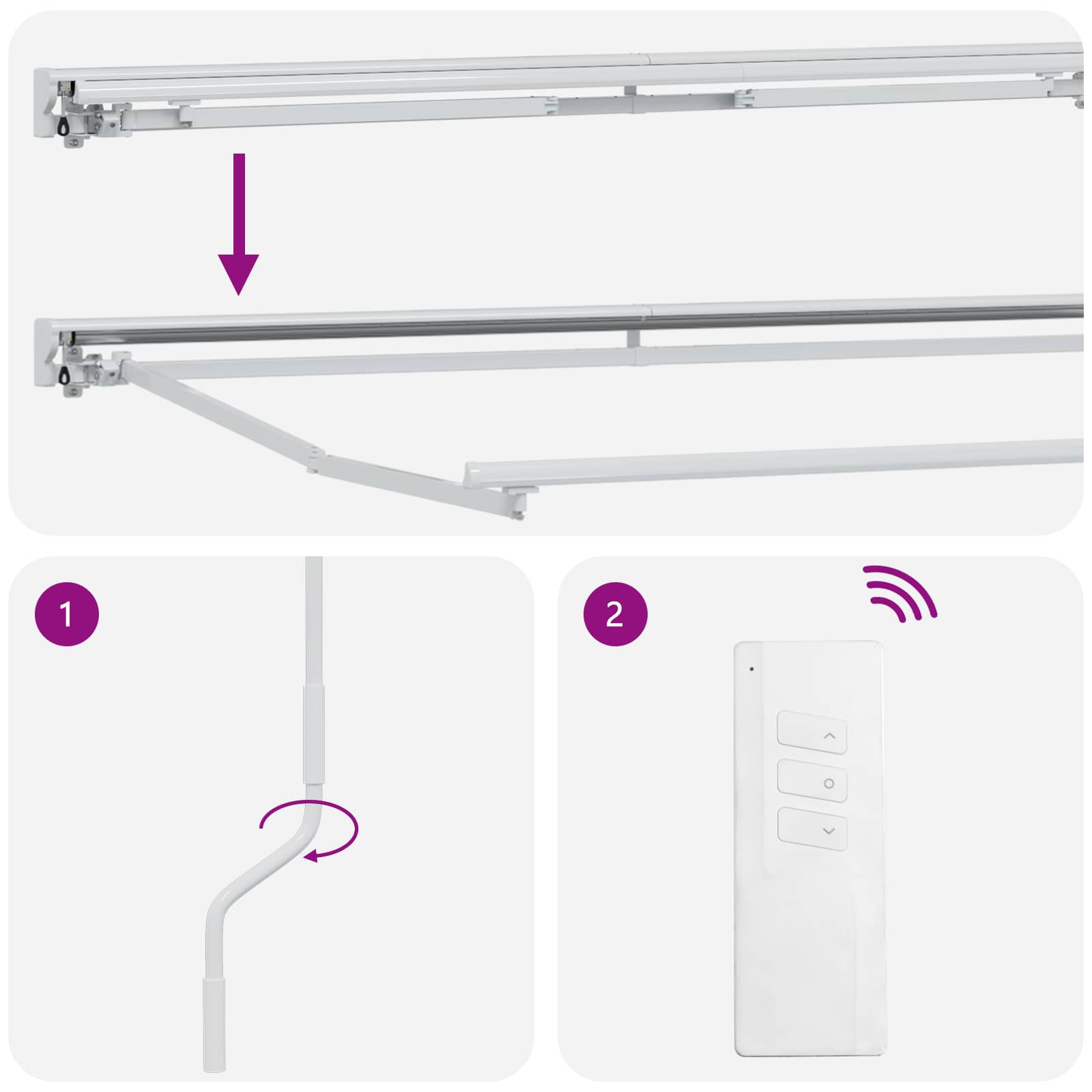 Electric Retractable Awning Frame Weiß 4,5 × 3 m Stahl