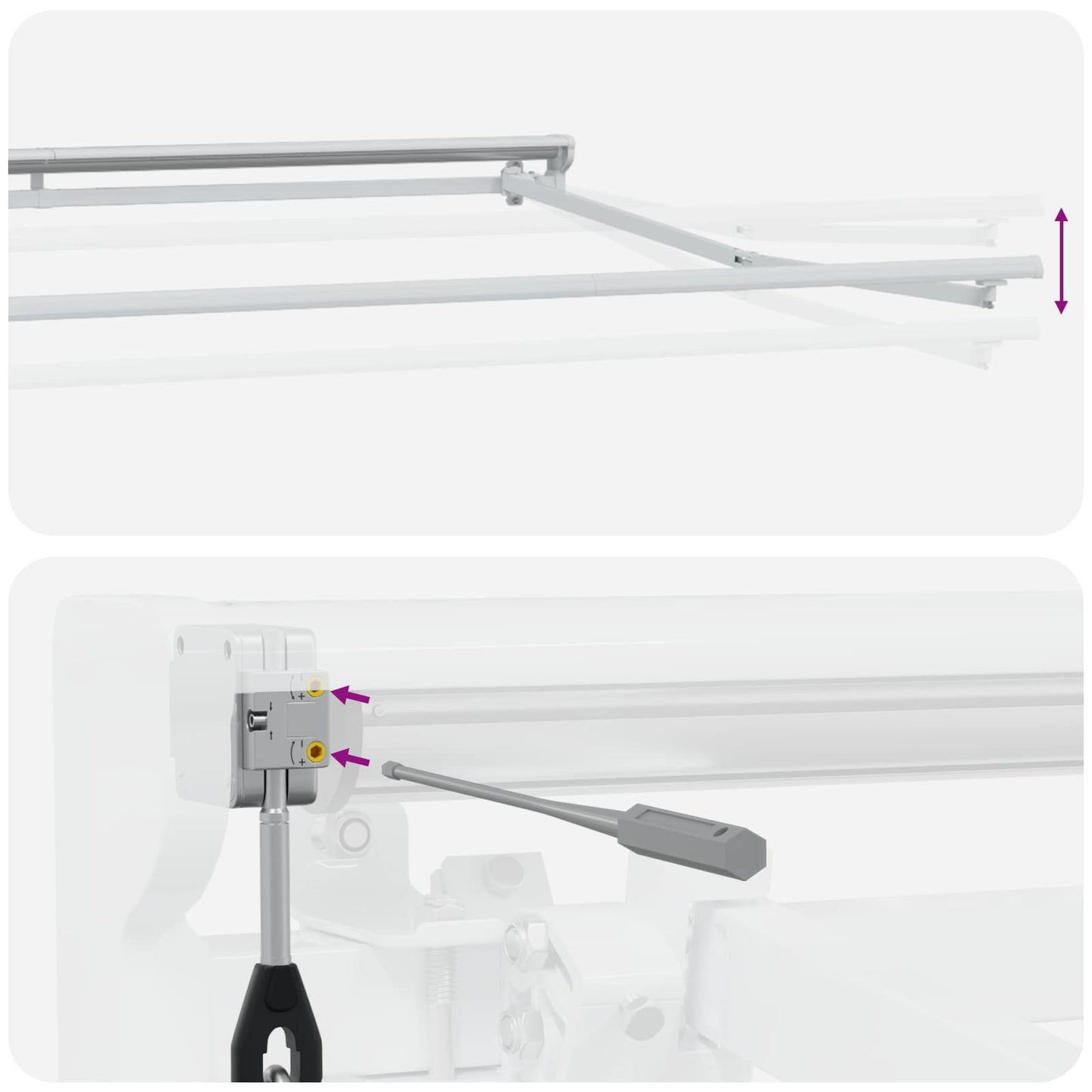 Electric Retractable Awning Frame Weiß 4,5 × 3 m Stahl