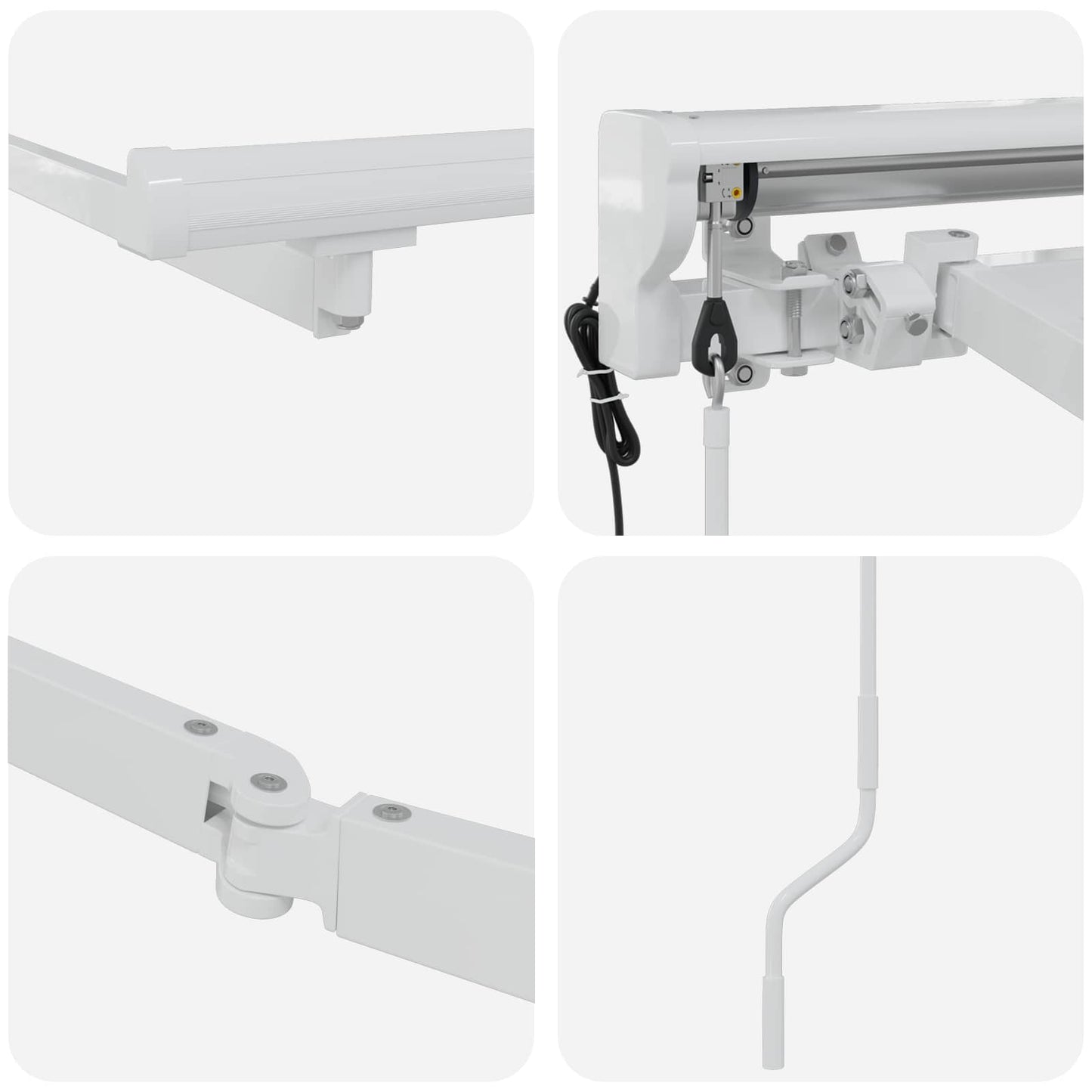 Electric Retractable Awning Frame Weiß 5 x 3 m Stahl