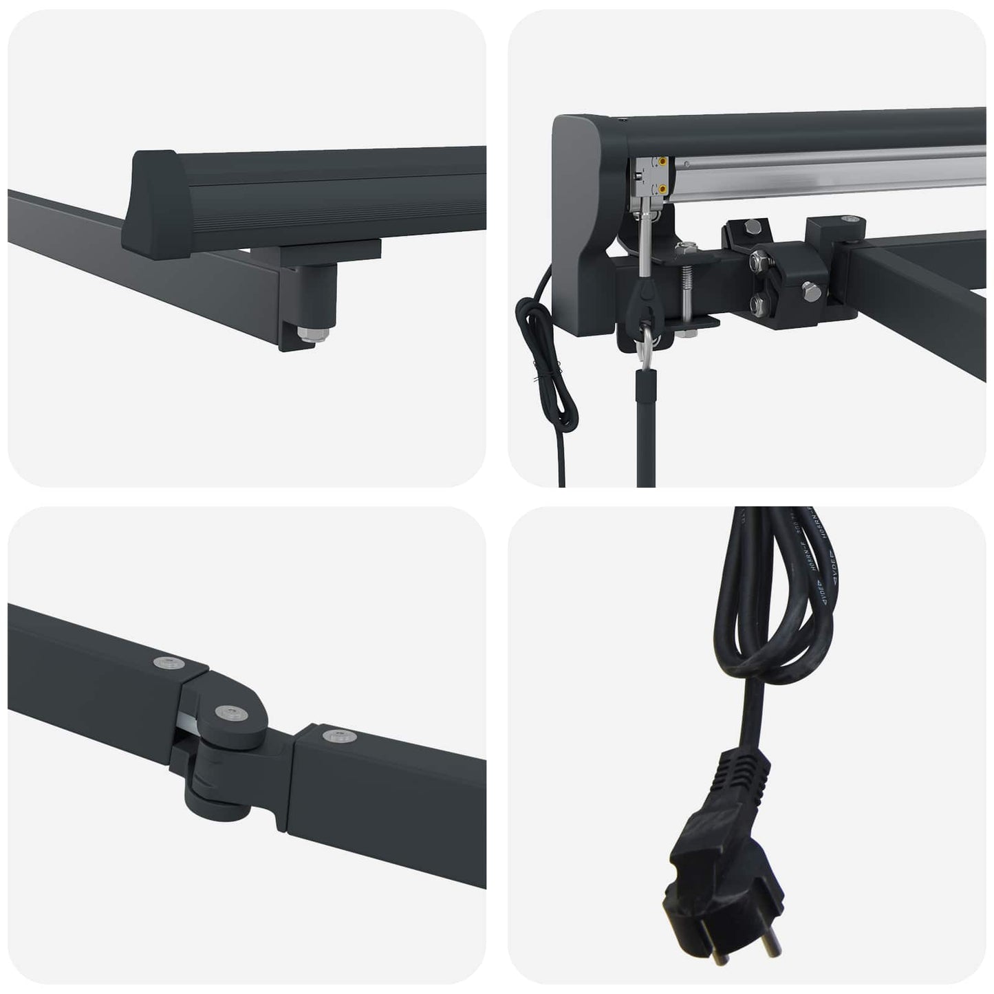 Electric Retractable Awning Frame Anthrazit 3,5 x 2 m Stahl