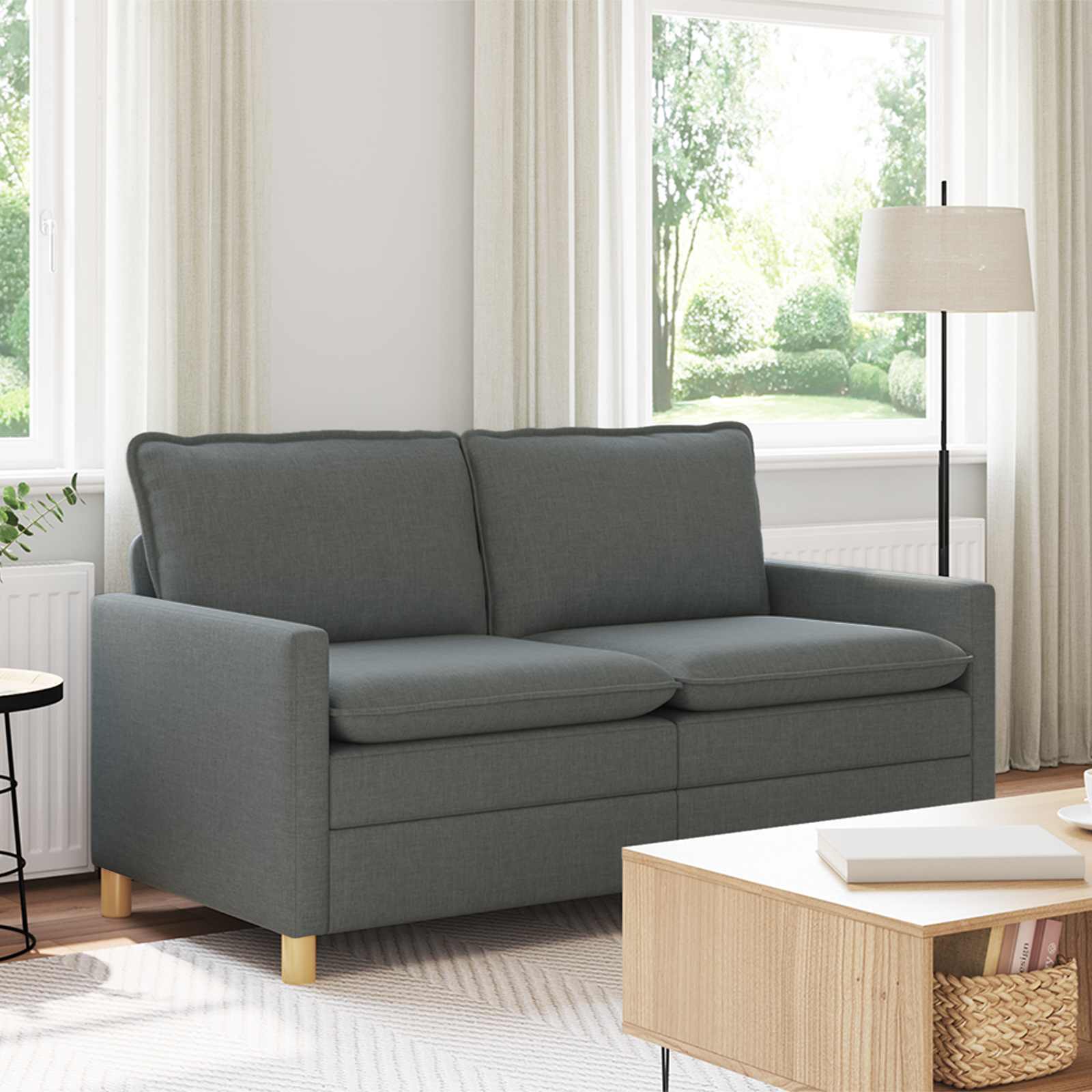 Sofa Dunkelgrau 156 x 81 x 87,5 cm Stoff