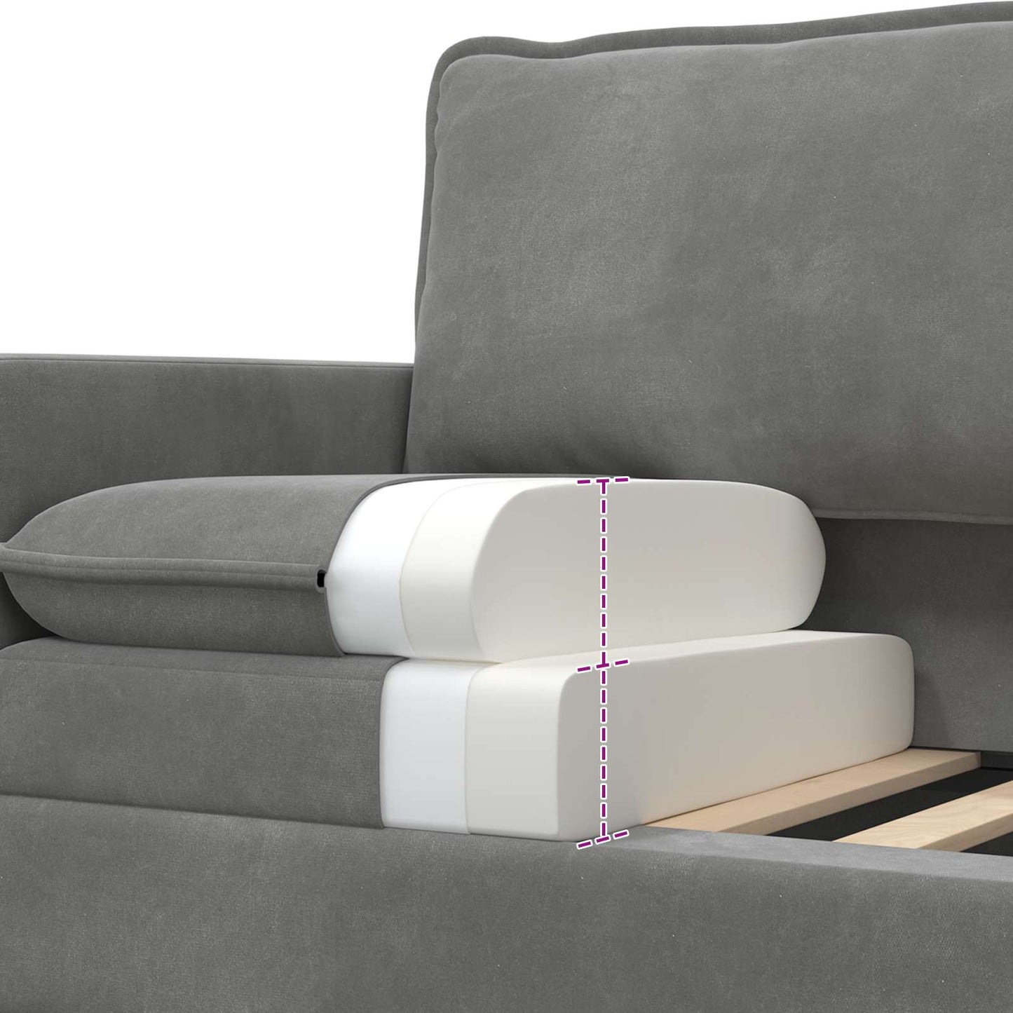 Sofa Dunkelgrau Samt