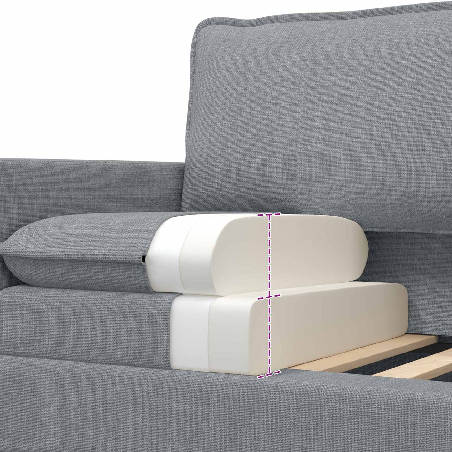 Sofa Hellgrau 196 x 81 x 87,5 cm Stoff