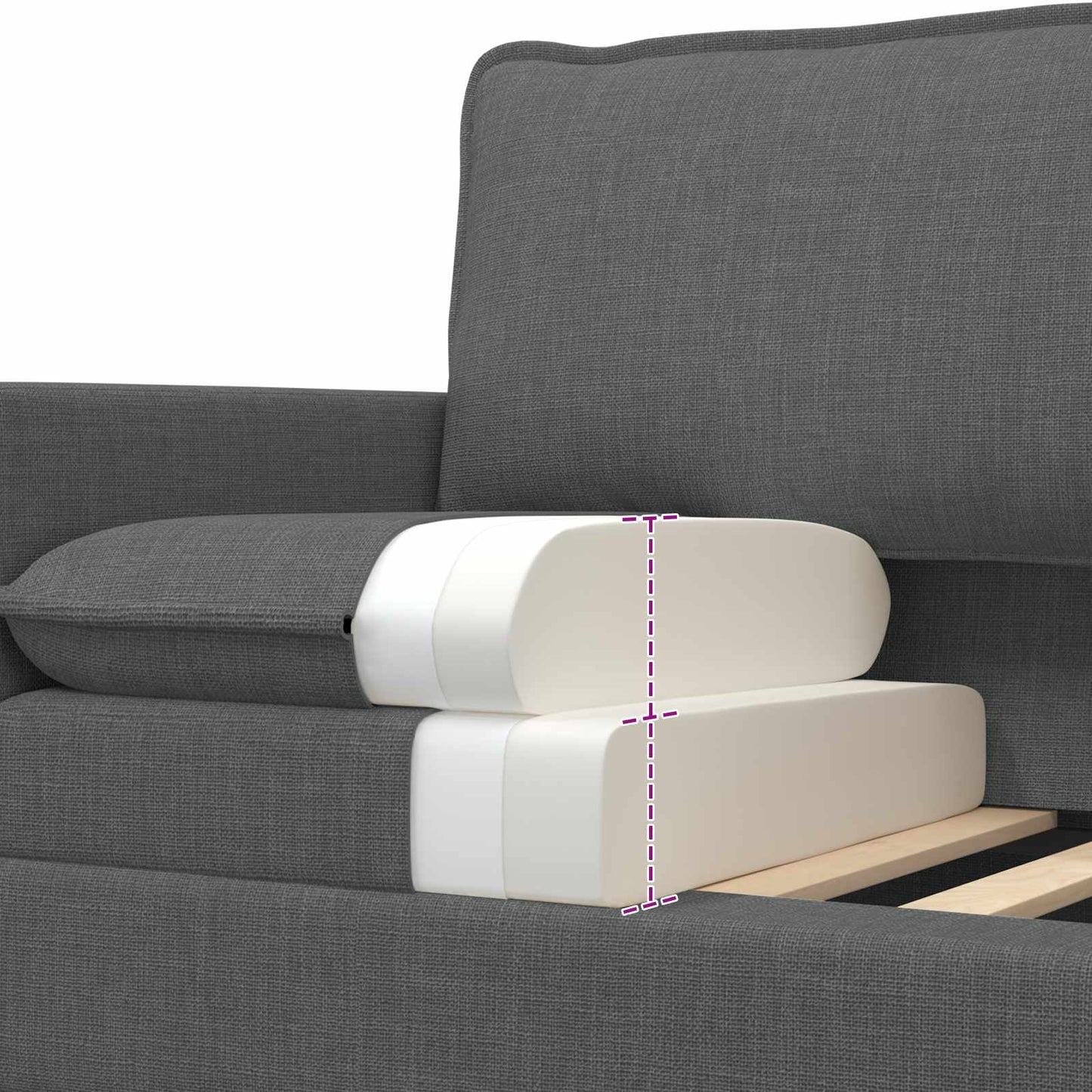 Sofa Dunkelgrau 196 x 81 x 87,5 cm Stoff