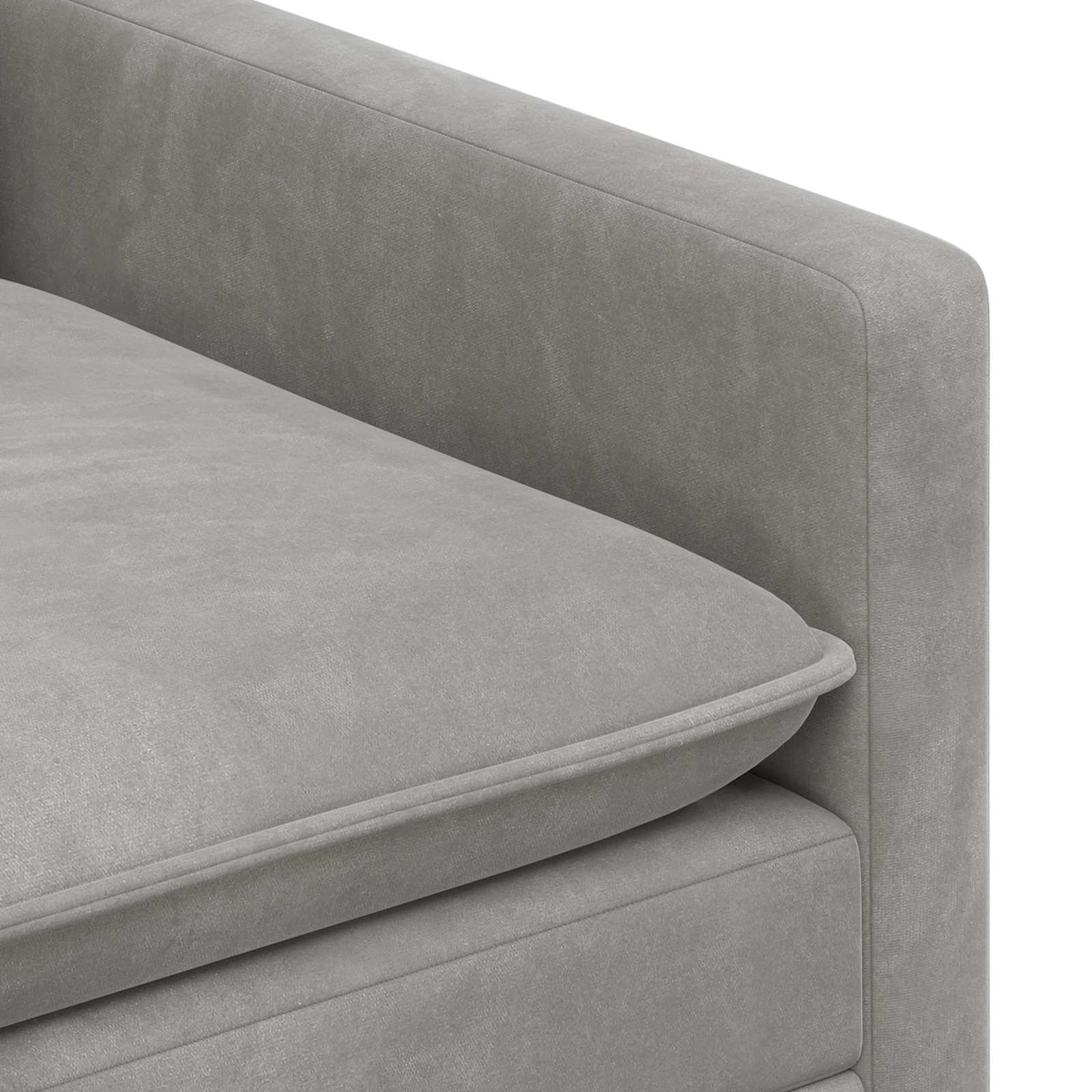 Sofa Hellgrau 196 x 81 x 87,5 cm Samt